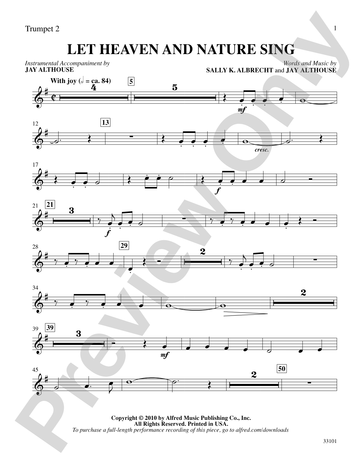 Let Heaven and Nature Sing: 2nd B-flat Trumpet: Choral SoundPax