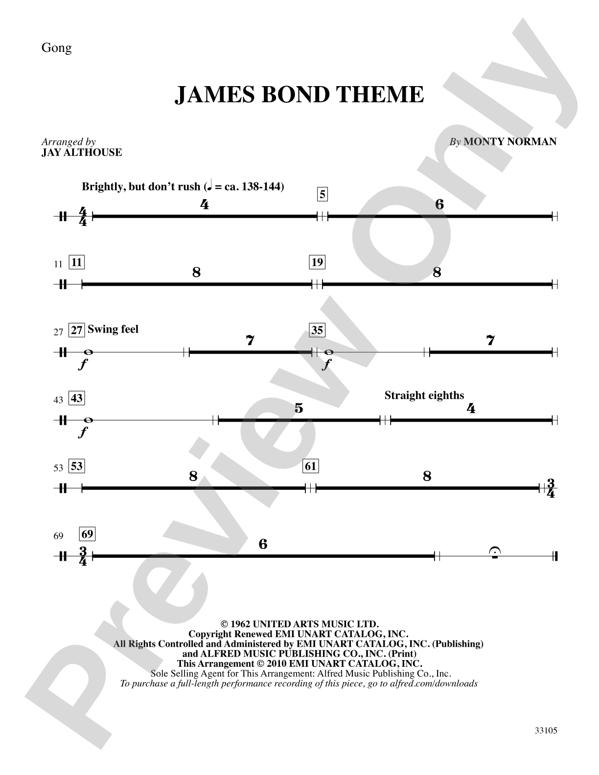 James Bond Theme: 1st Percussion: Choral SoundPax