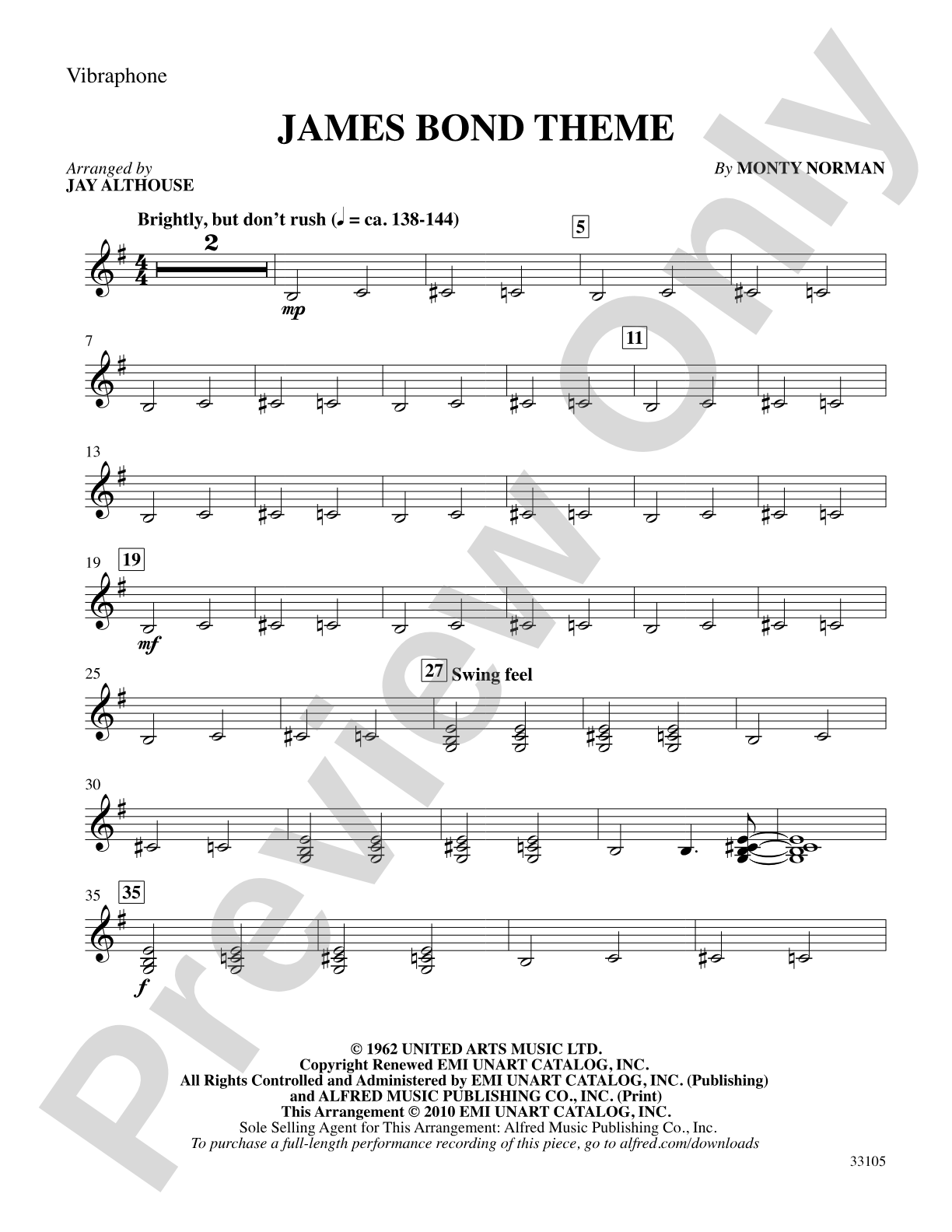 James Bond Theme: Vibraphone: Choral SoundPax