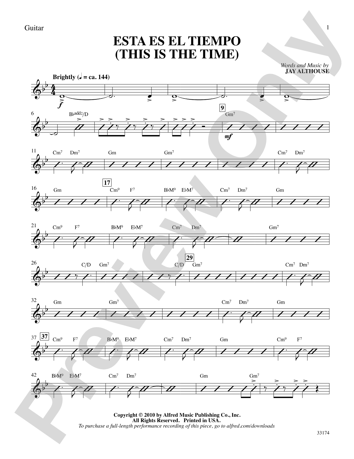 Esta Es el Tiempo (This Is the Time): Guitar: Choral SoundPax