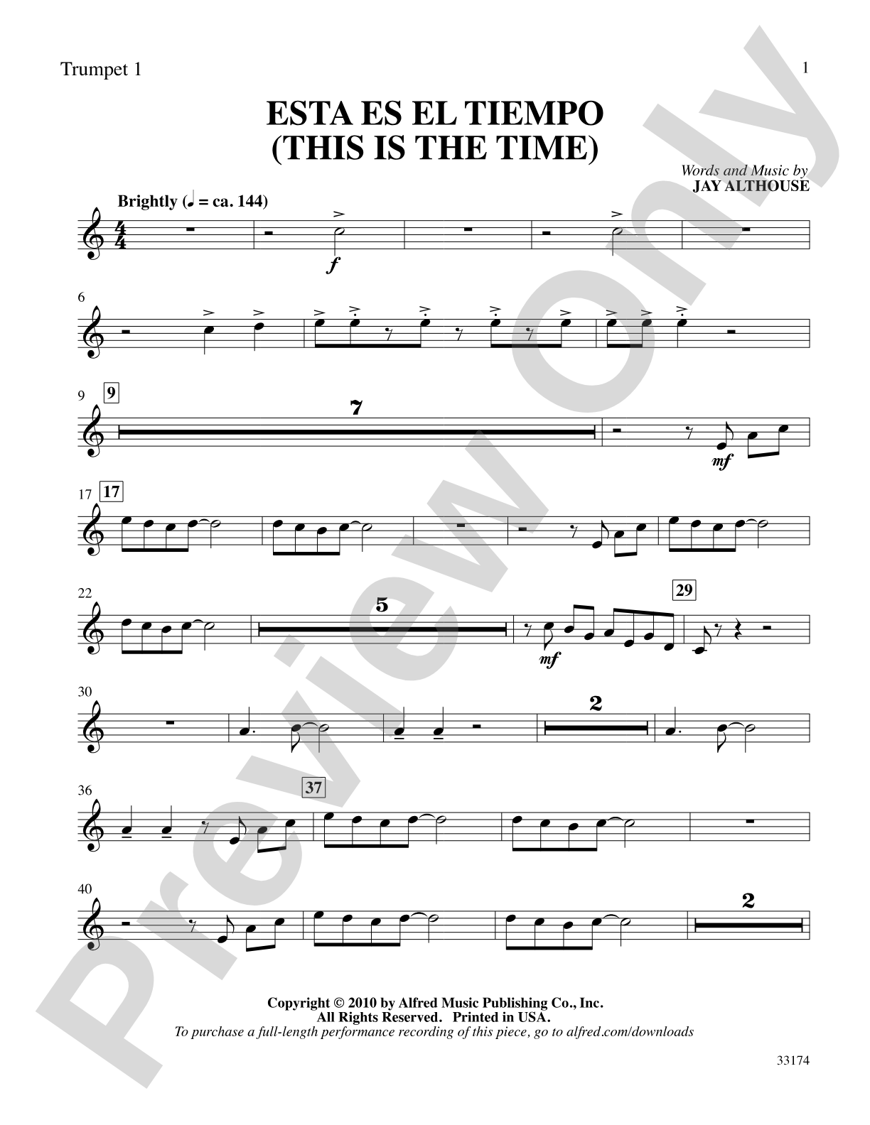 Esta Es el Tiempo (This Is the Time): 1st B-flat Trumpet: Choral SoundPax