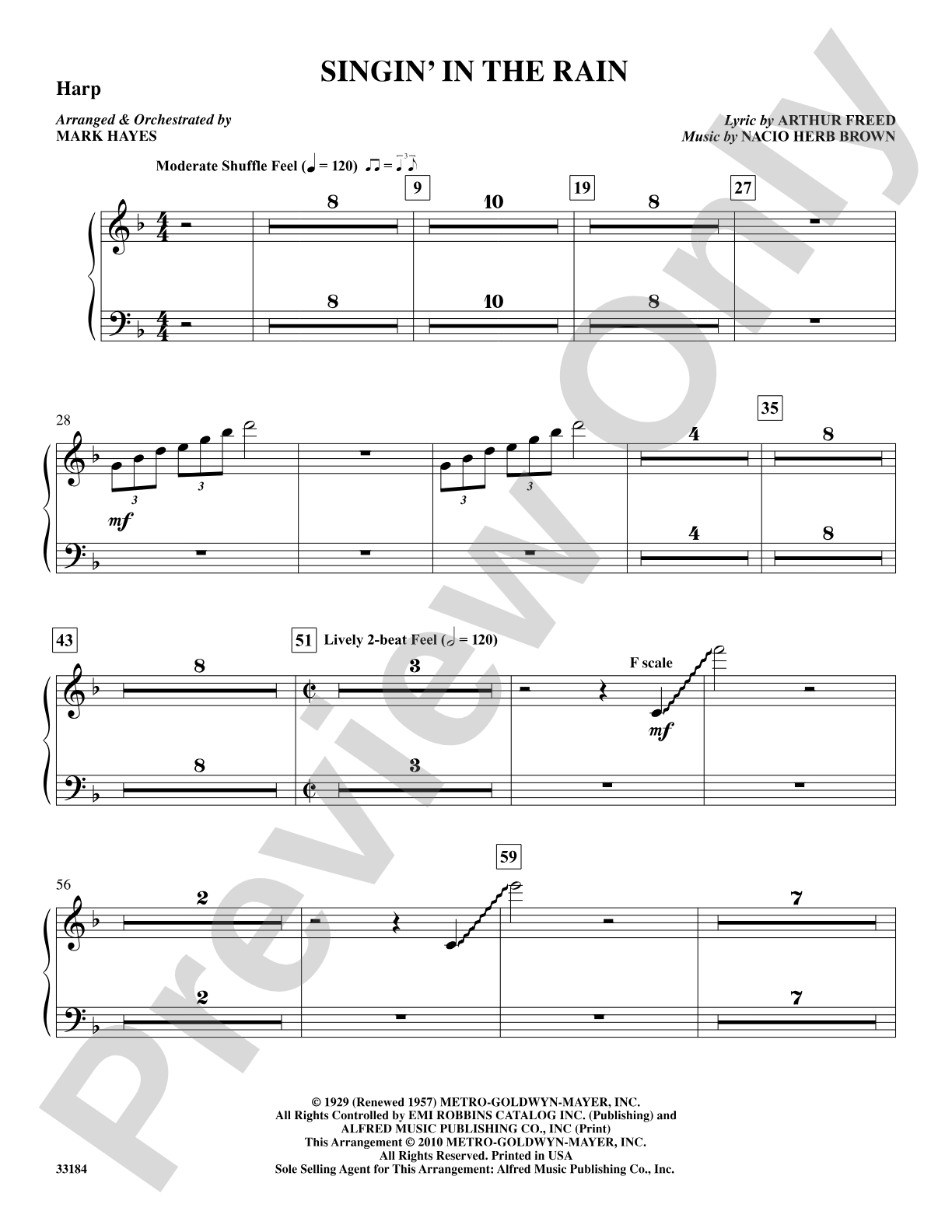 Singin' in the Rain: Harp: Choral SoundPax