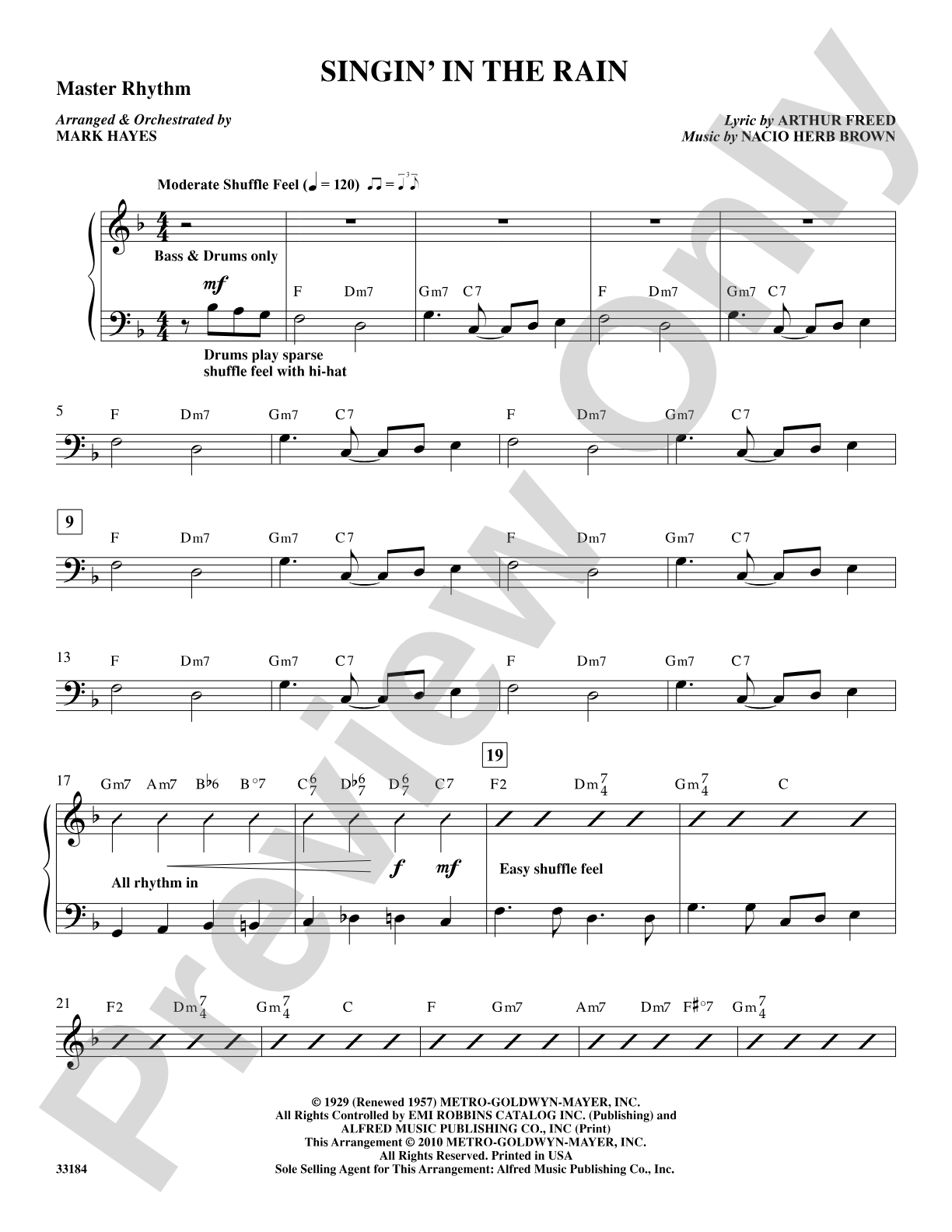 Singin' in the Rain: Master Rhythm: Choral SoundPax