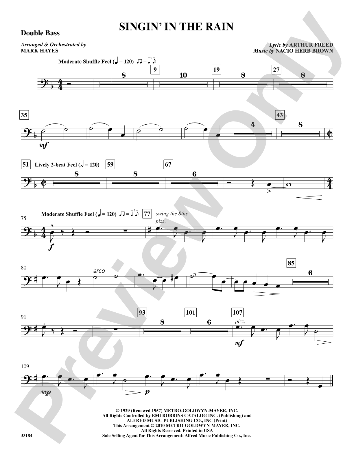 Singin' in the Rain: String Bass: Choral SoundPax