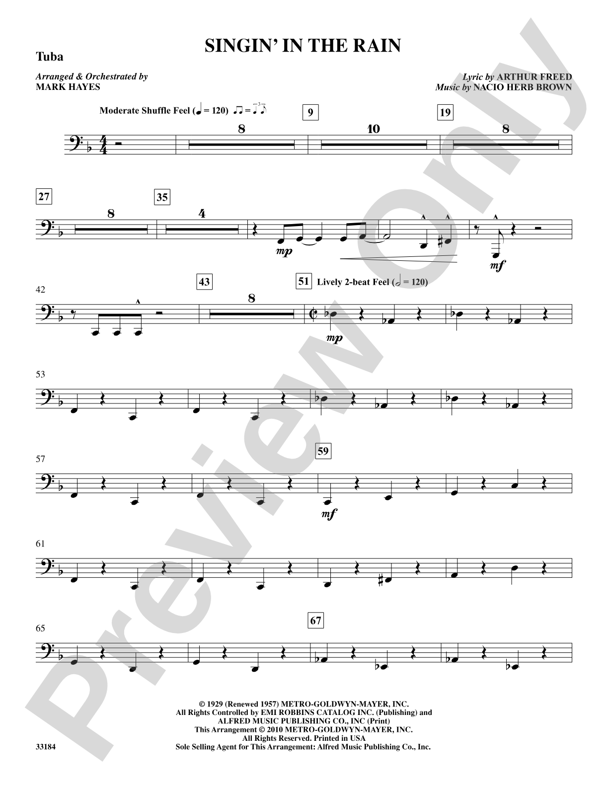 Singin' in the Rain: Tuba: Choral SoundPax