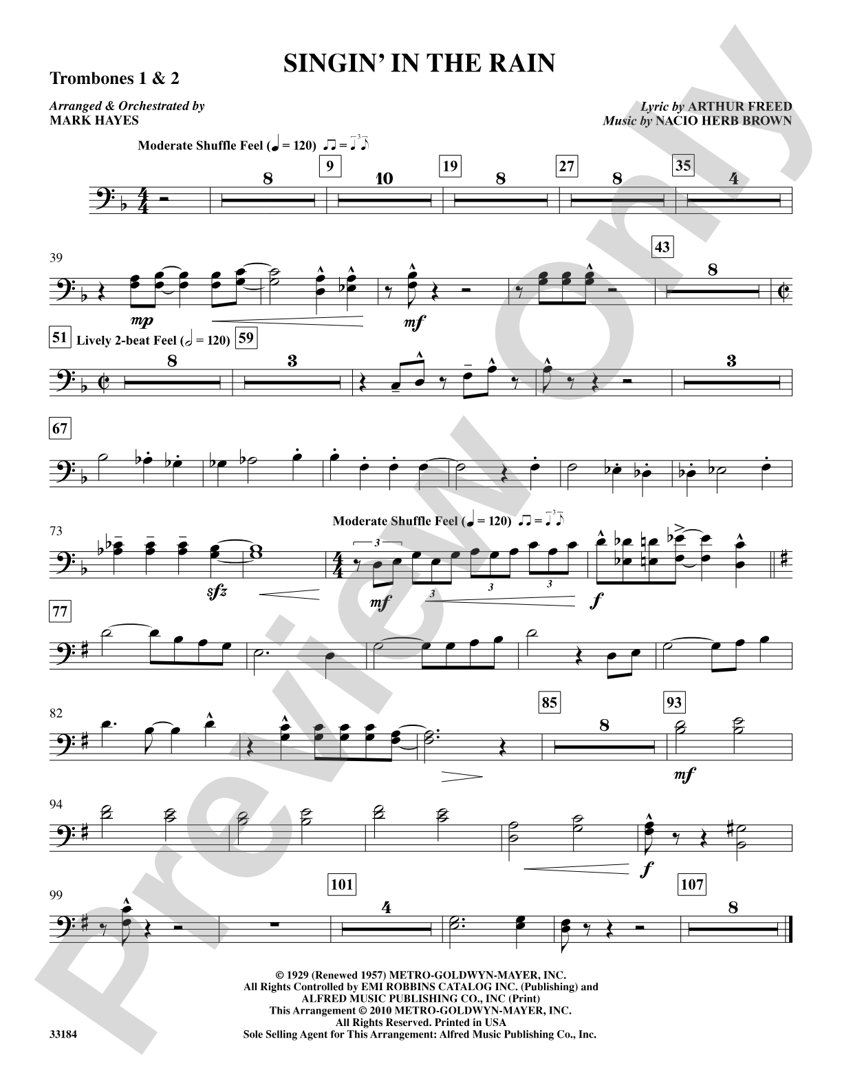 Singin' in the Rain: 1st & 2nd Trombones: Choral SoundPax