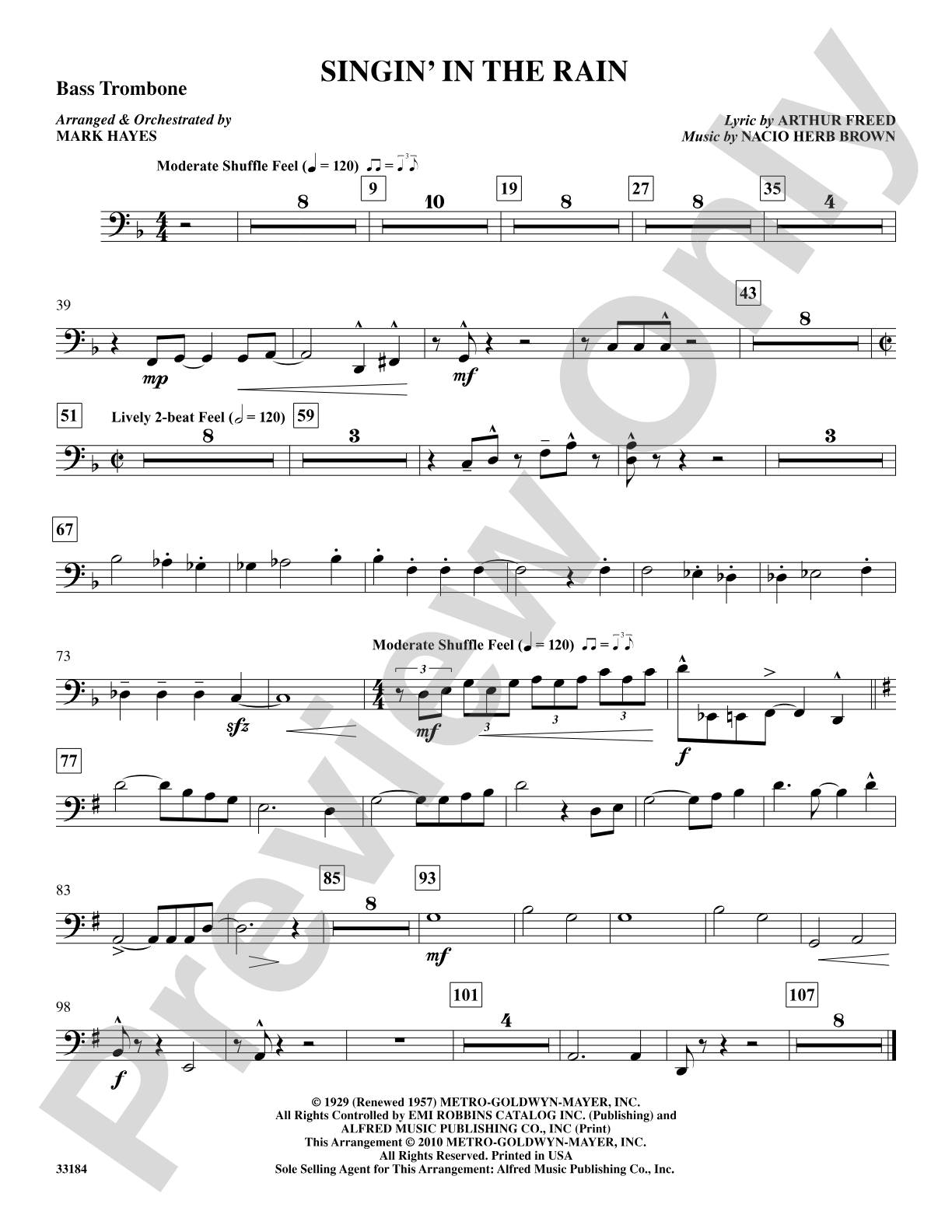 Singin' in the Rain: 3rd Trombone: Choral SoundPax