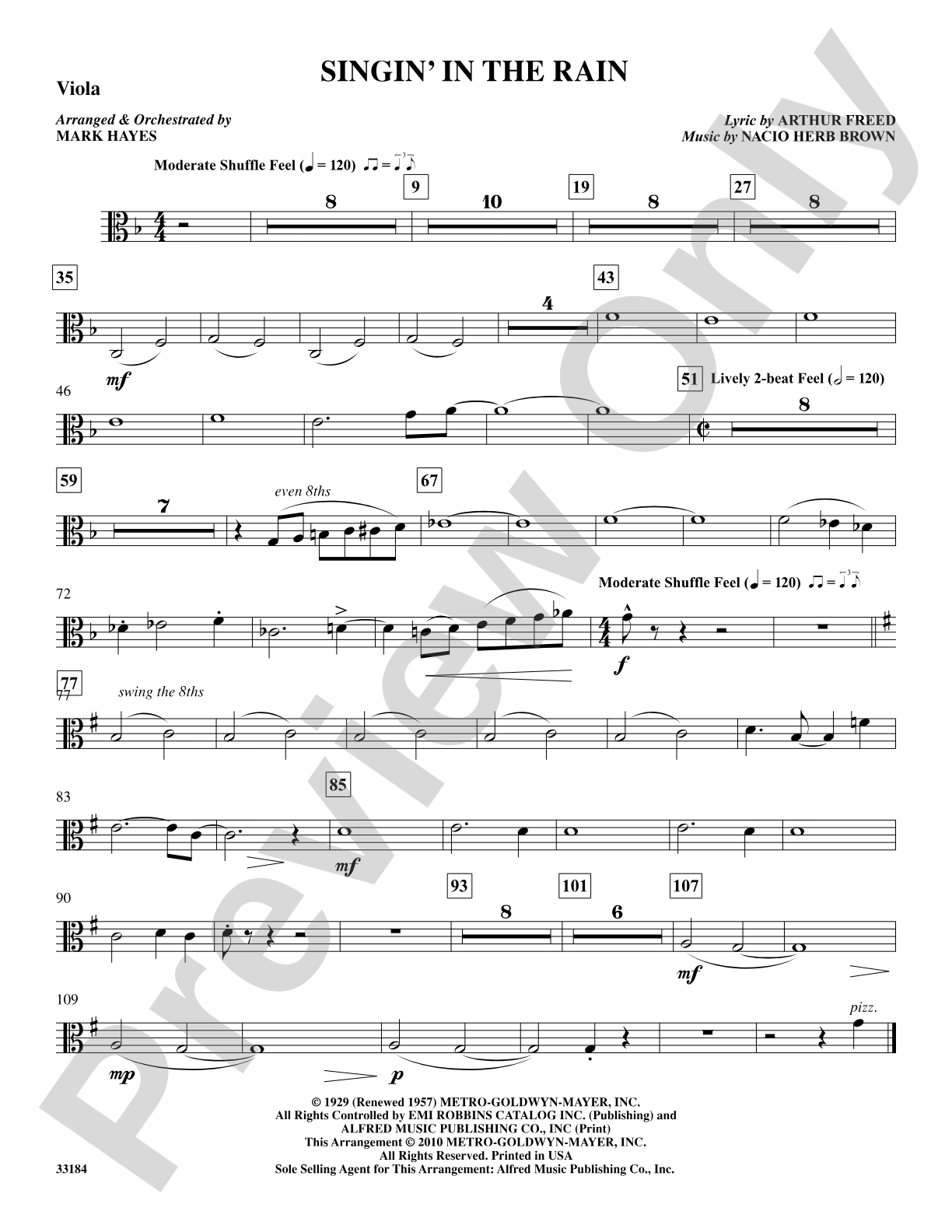 Singin' in the Rain: Viola: Choral SoundPax