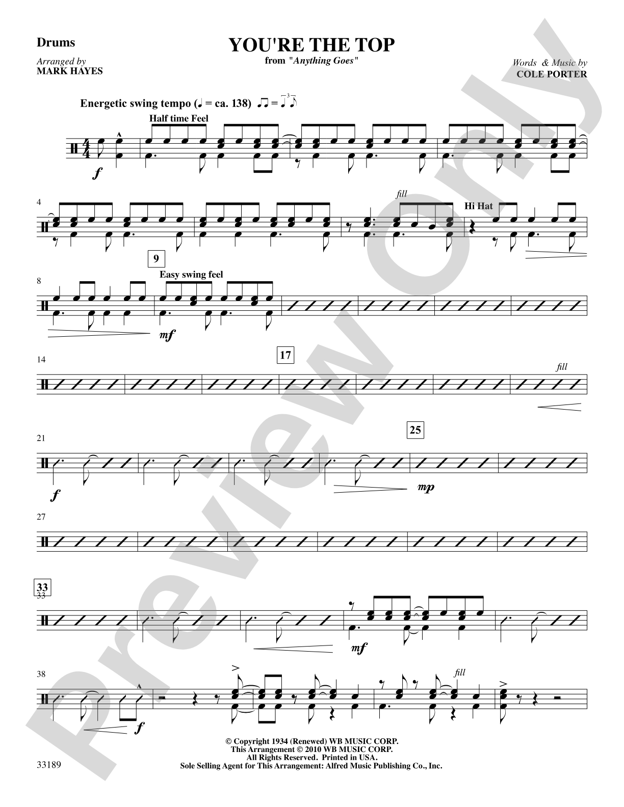 You're the Top (from the musical Anything Goes): Drums: Choral SoundPax