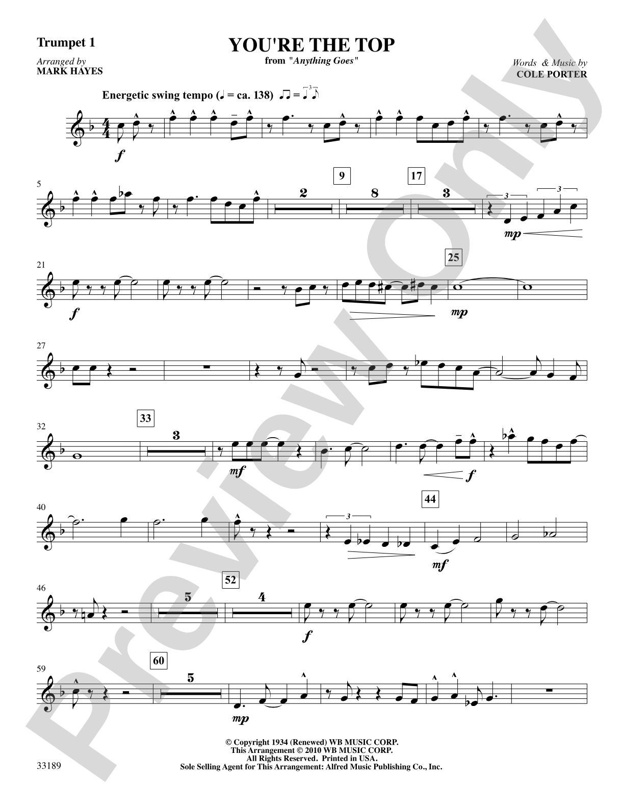 You're the Top (from the musical Anything Goes): 1st B-flat Trumpet: Choral SoundPax