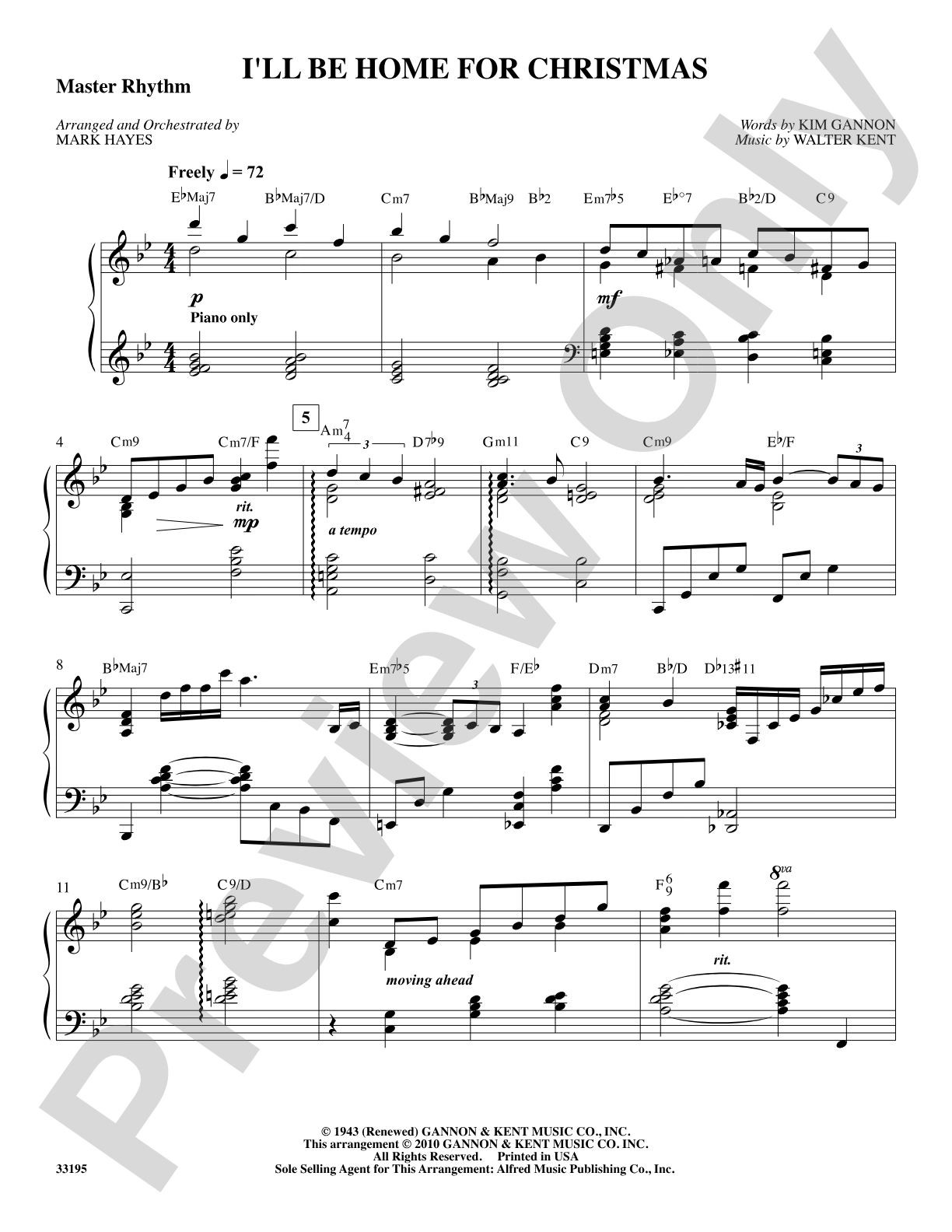 I'll Be Home for Christmas: Master Rhythm: Choral SoundPax