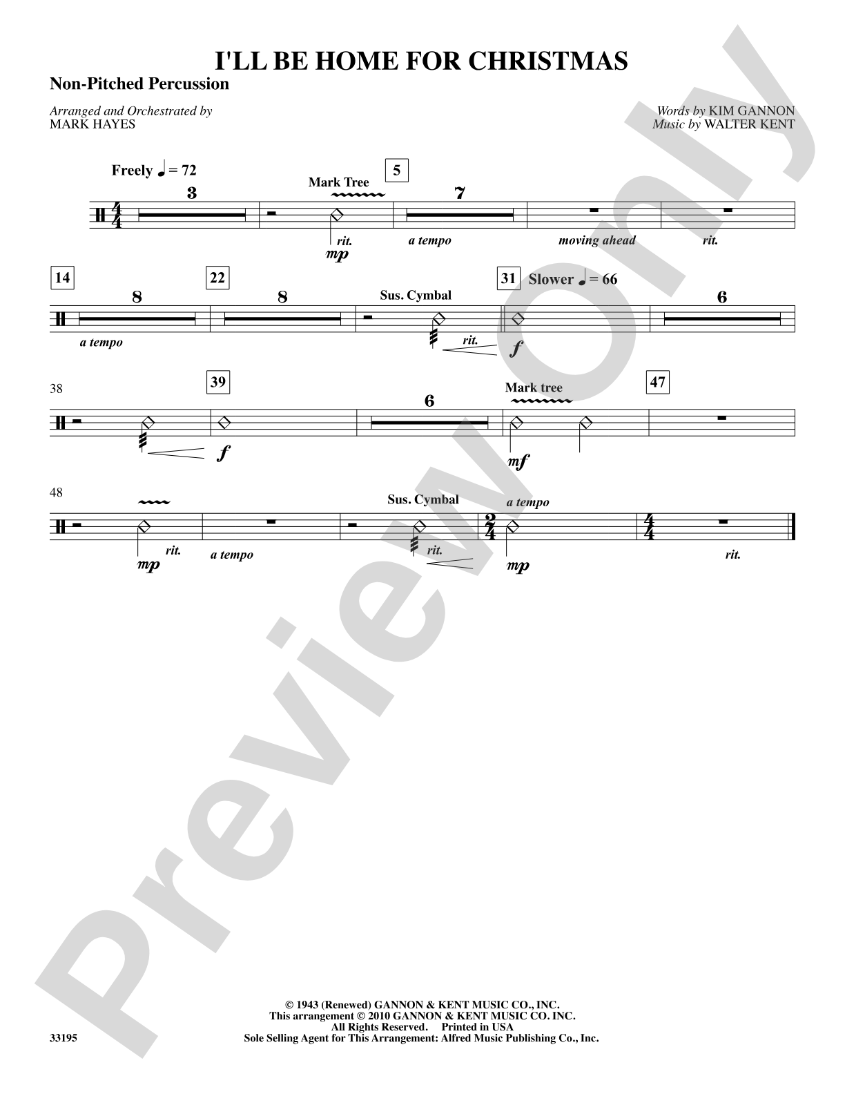 I'll Be Home for Christmas: 1st Percussion: Choral SoundPax