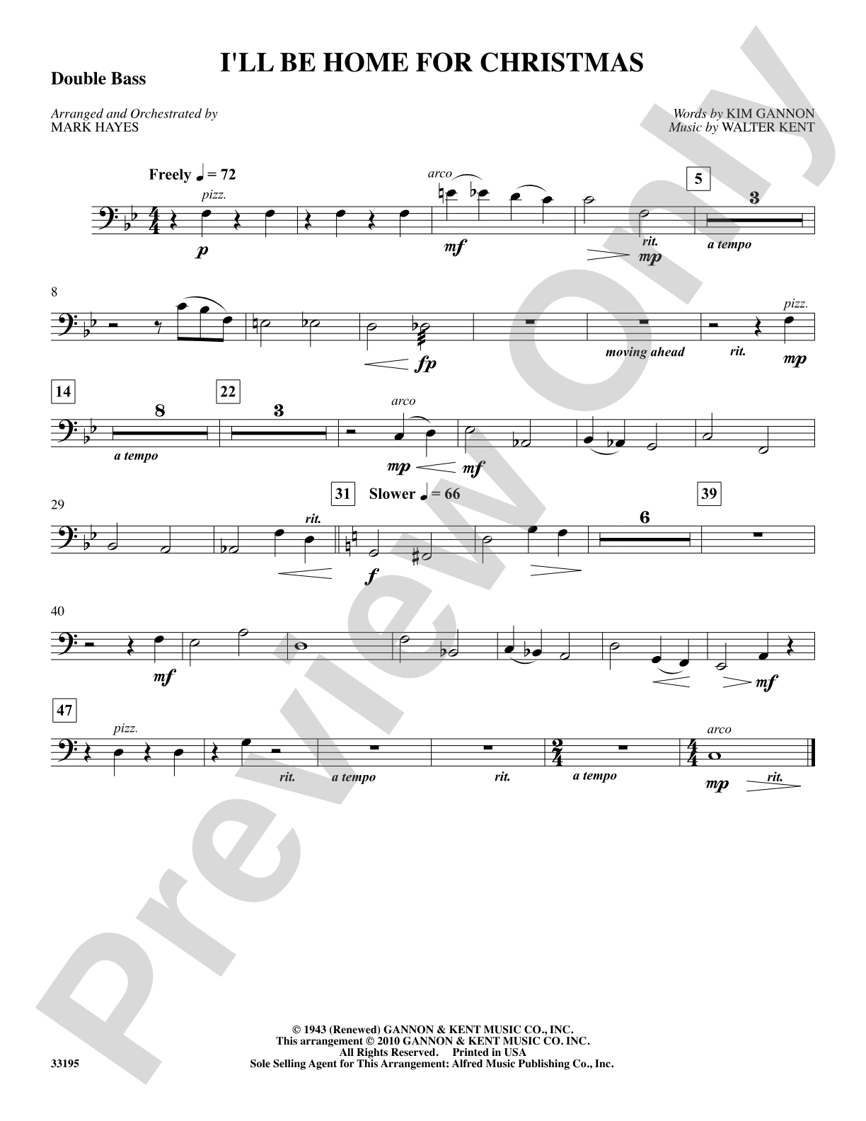 I'll Be Home for Christmas: String Bass: Choral SoundPax