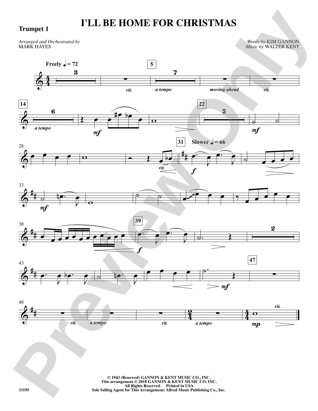 I'll Be Home for Christmas: 1st B-flat Trumpet: Choral SoundPax