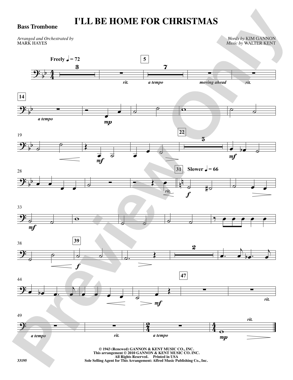 I'll Be Home for Christmas: 3rd Trombone: Choral SoundPax
