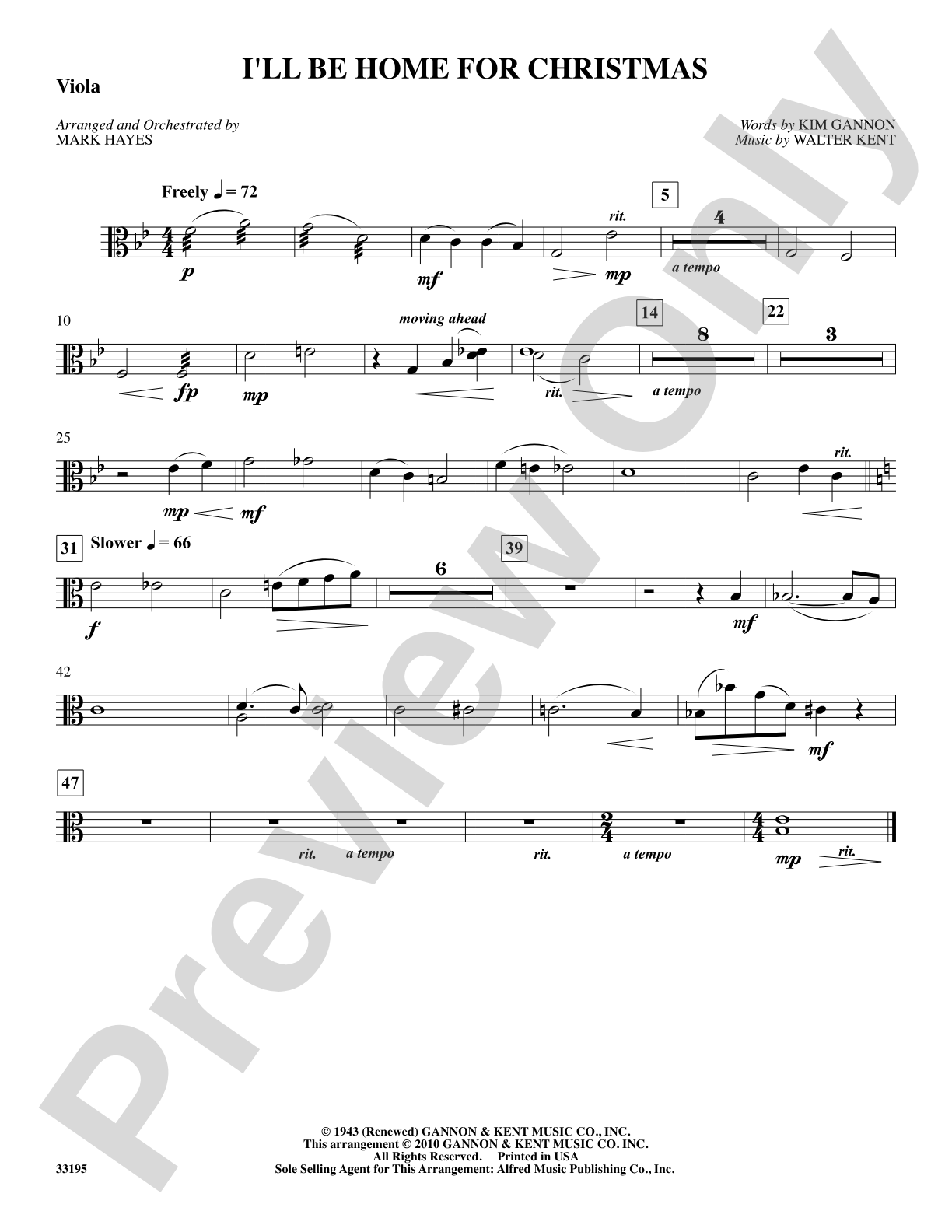 I'll Be Home for Christmas: Viola: Choral SoundPax