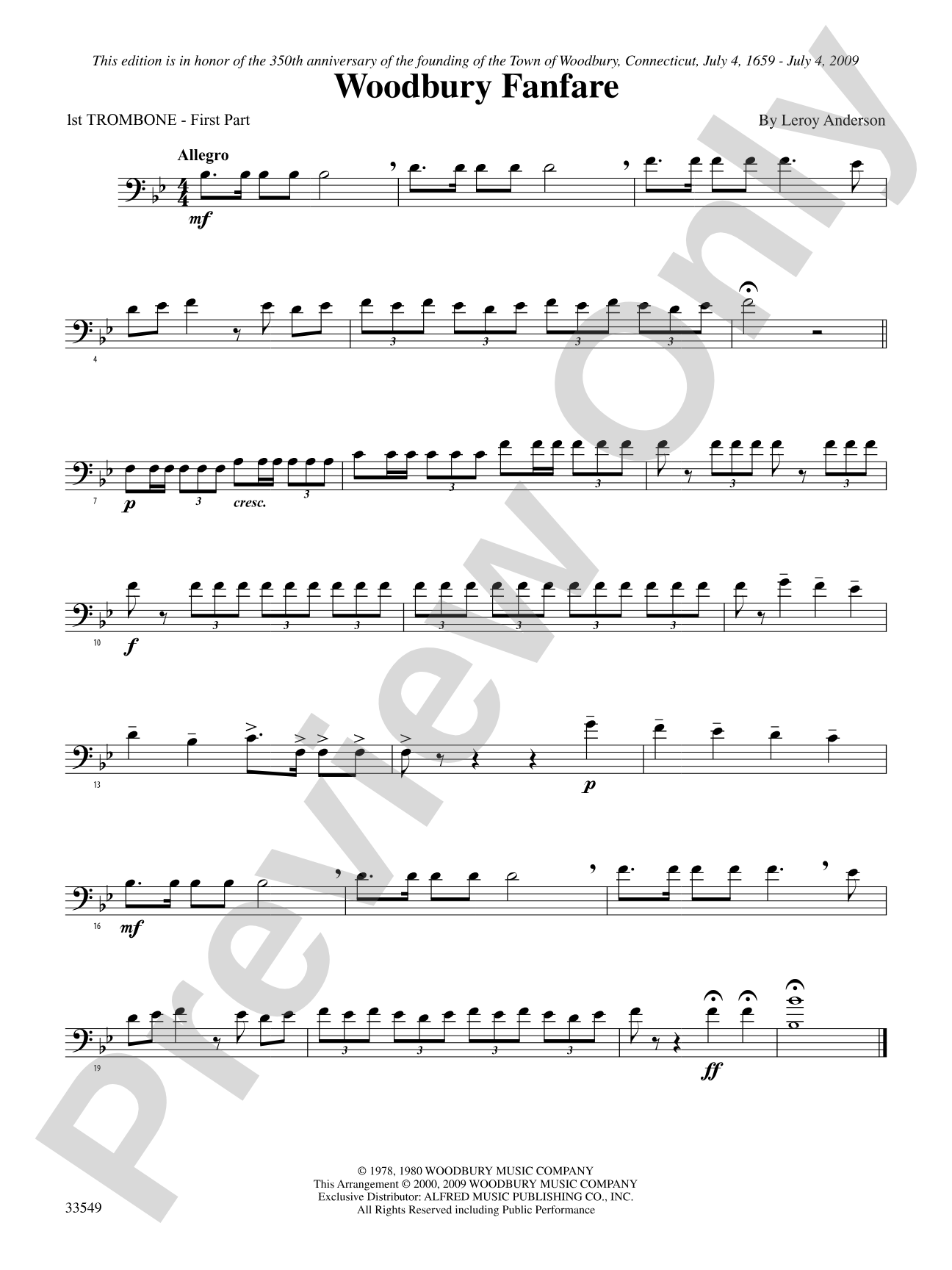 Woodbury Fanfare: 1st Trombone