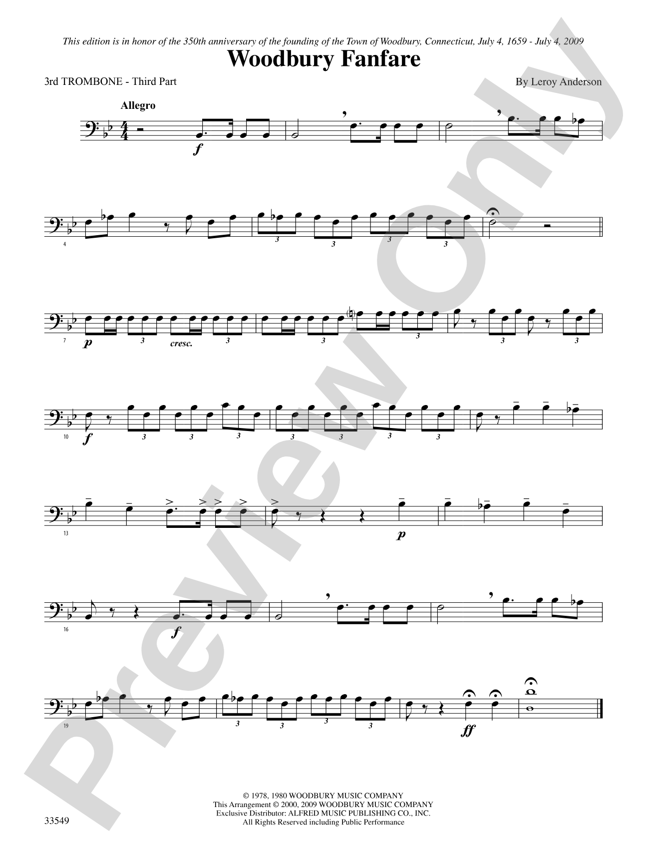 Woodbury Fanfare: 3rd Trombone