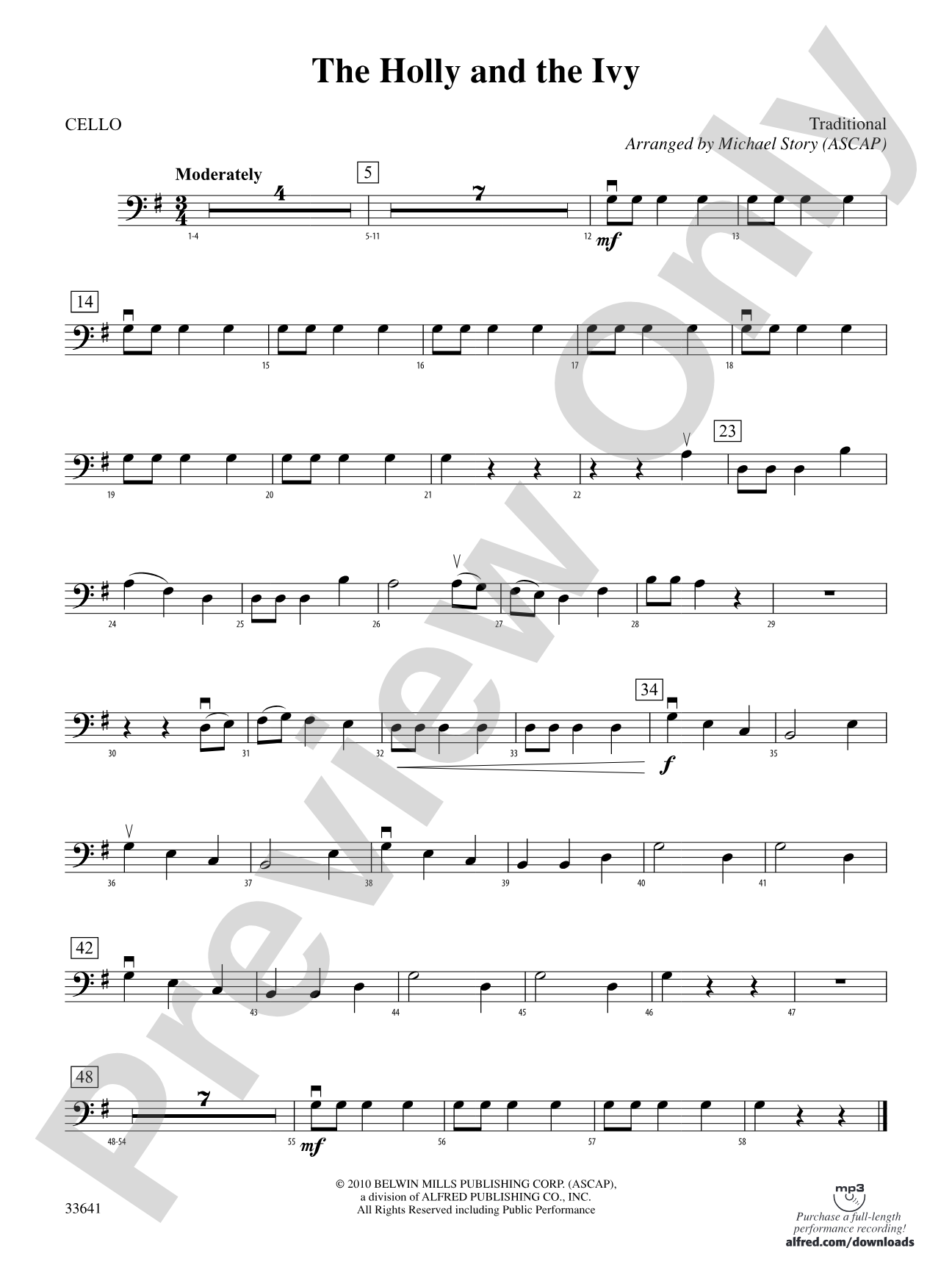 The Holly and the Ivy: Cello