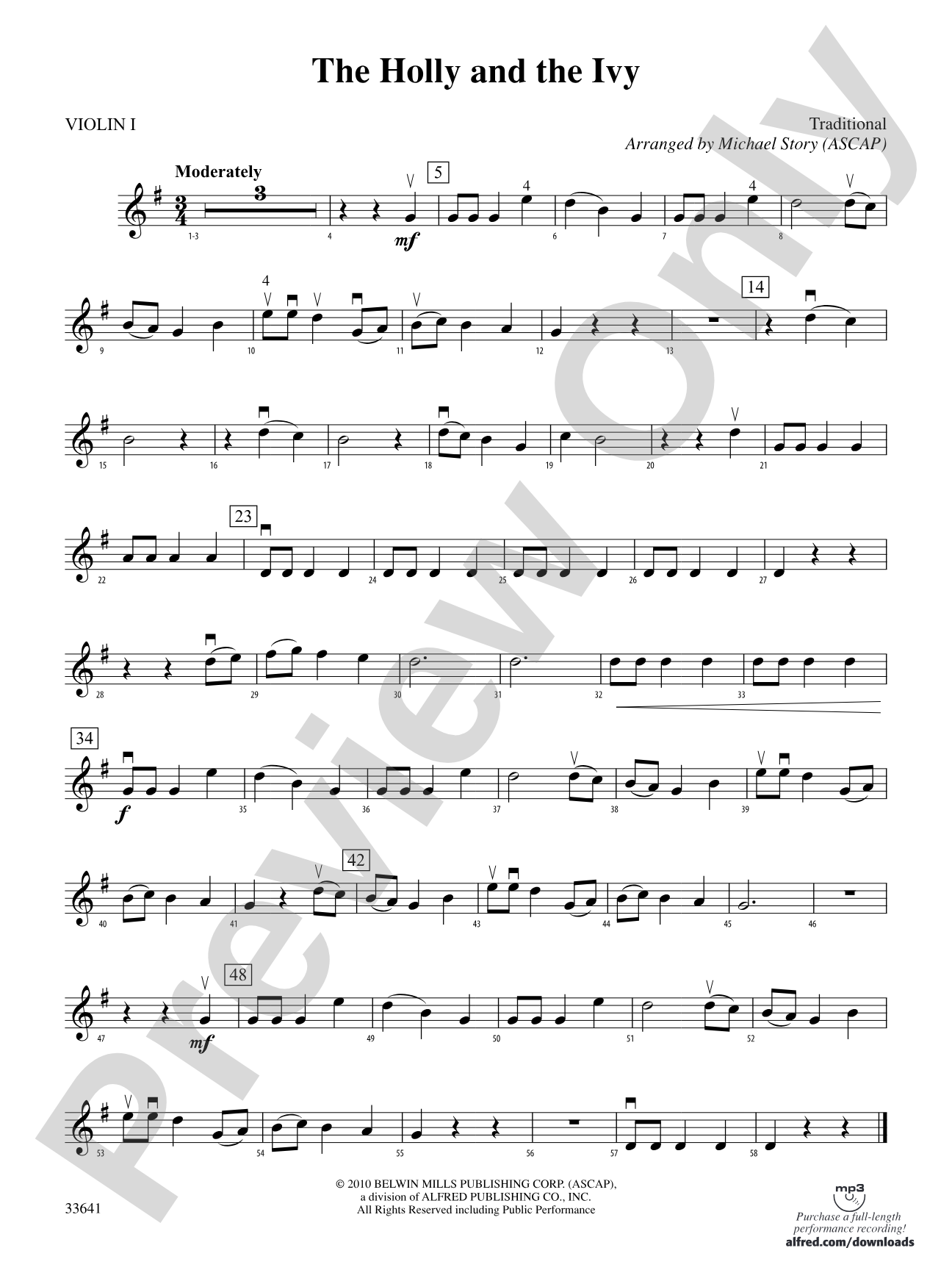 The Holly and the Ivy: 1st Violin