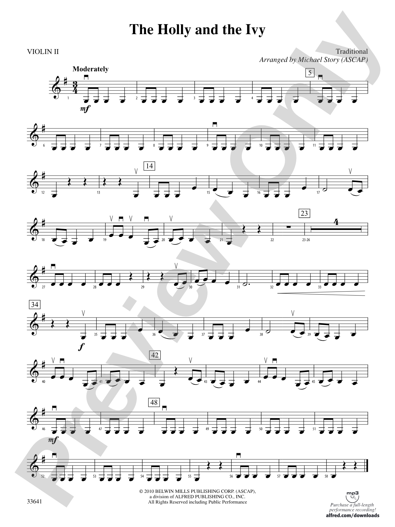 The Holly and the Ivy: 2nd Violin