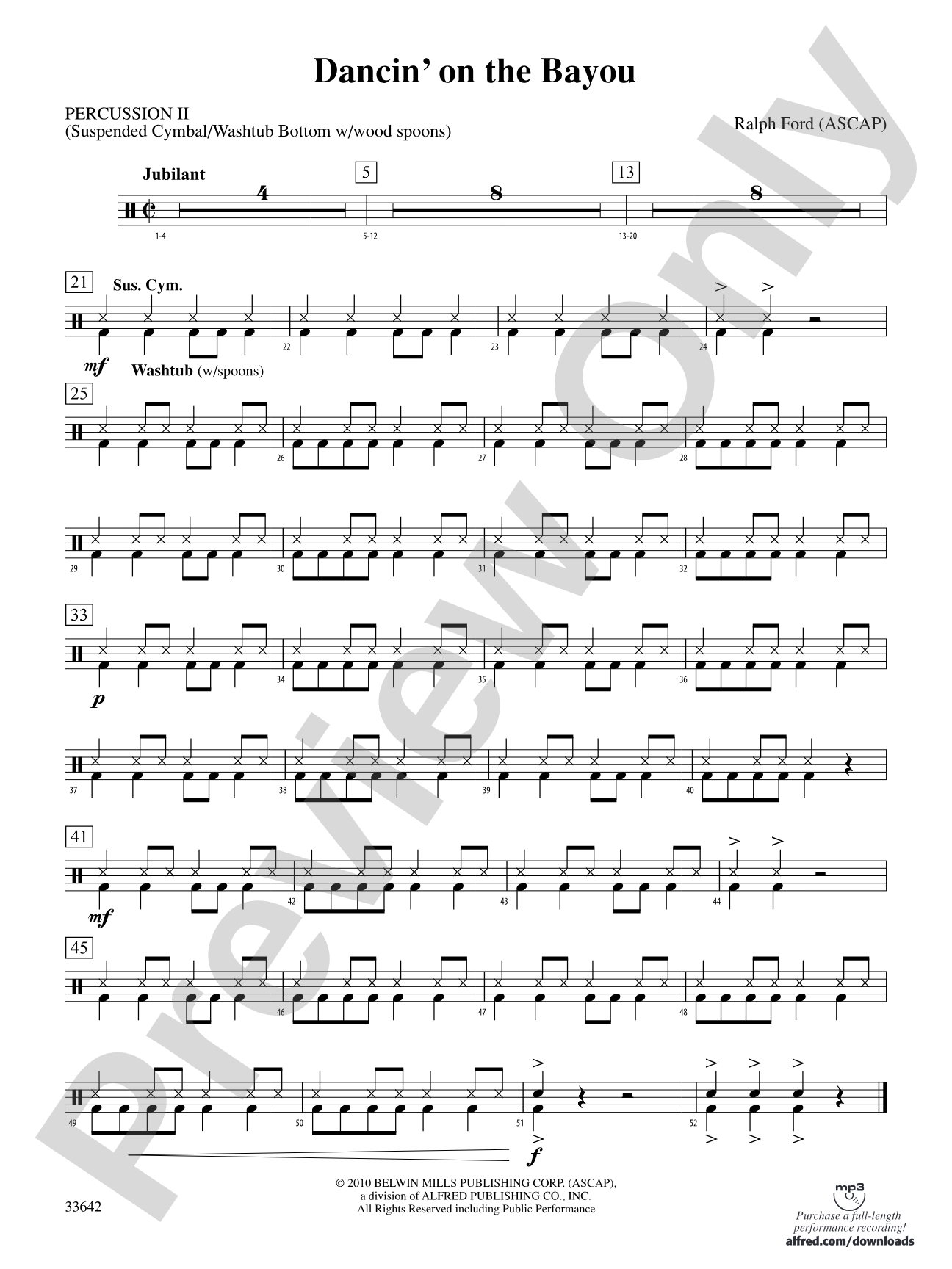 Dancin' on the Bayou: 2nd Percussion