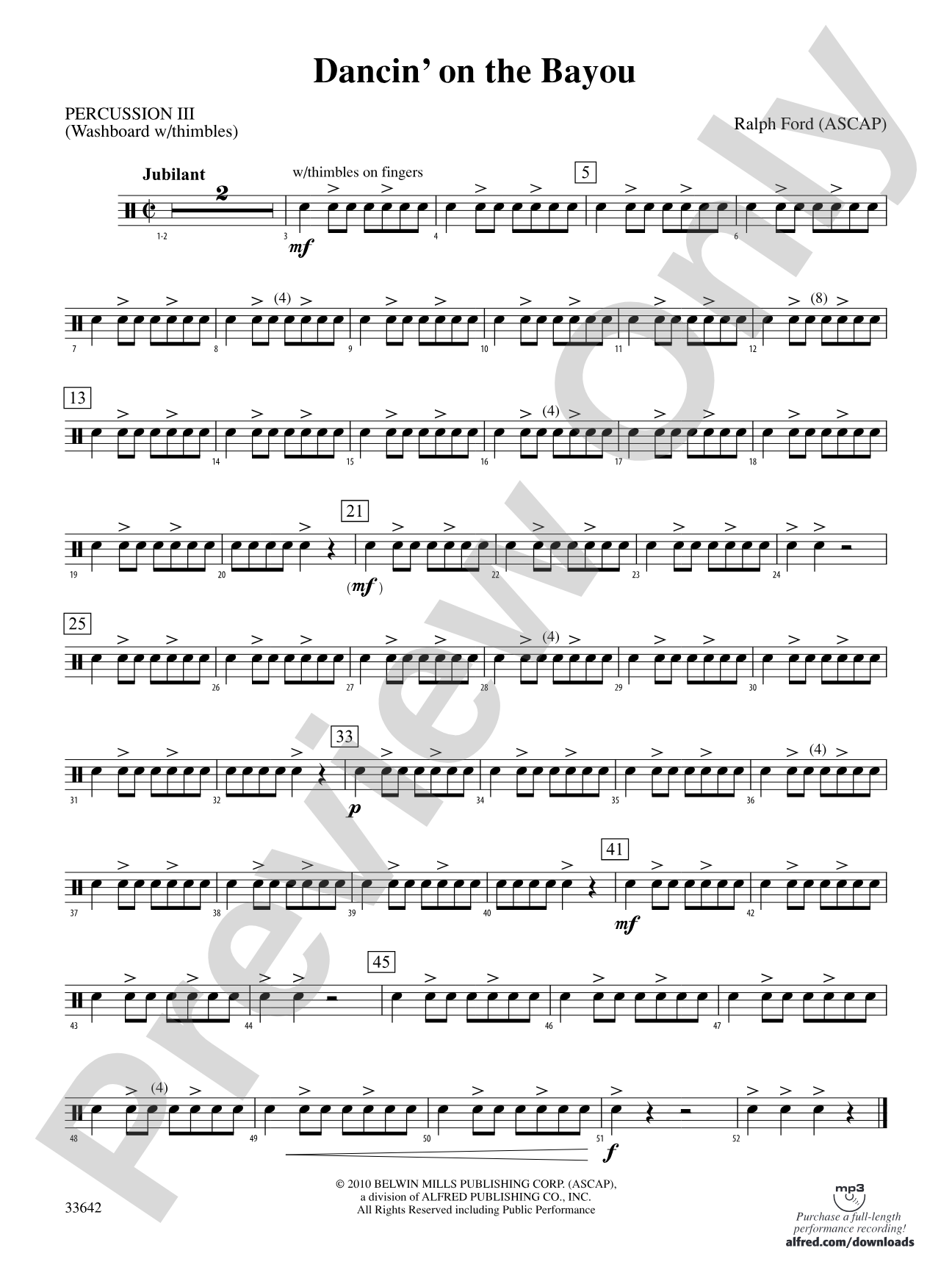 Dancin' on the Bayou: 3rd Percussion