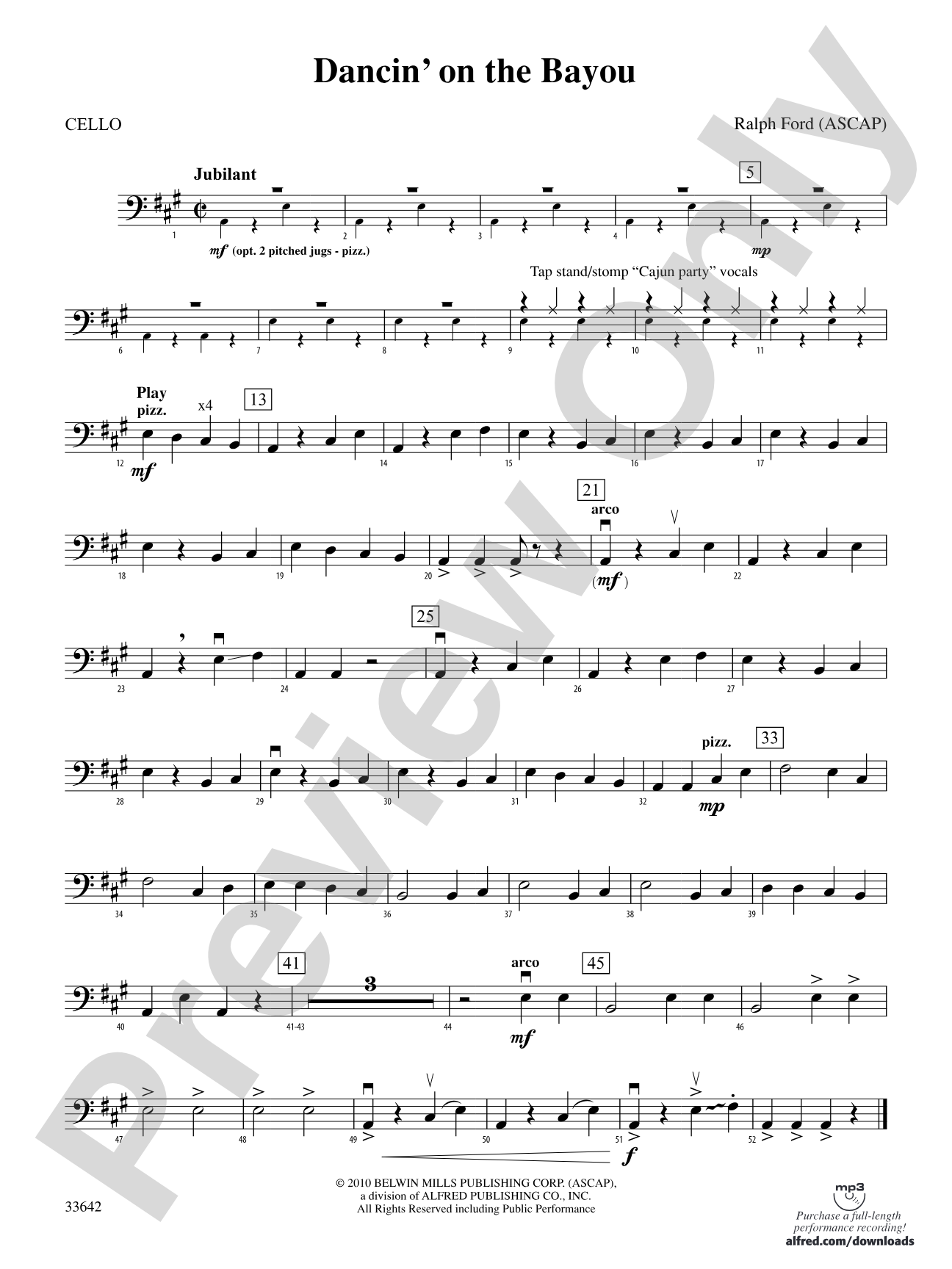Dancin' on the Bayou: Cello