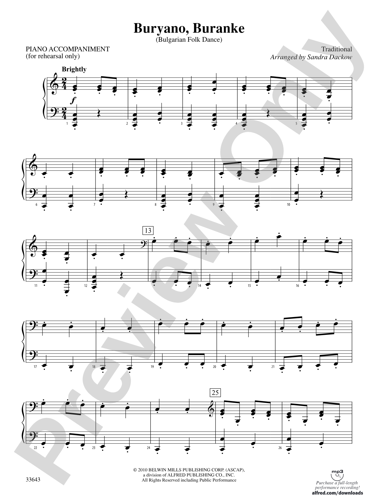 Buryano, Buranke: Piano Accompaniment