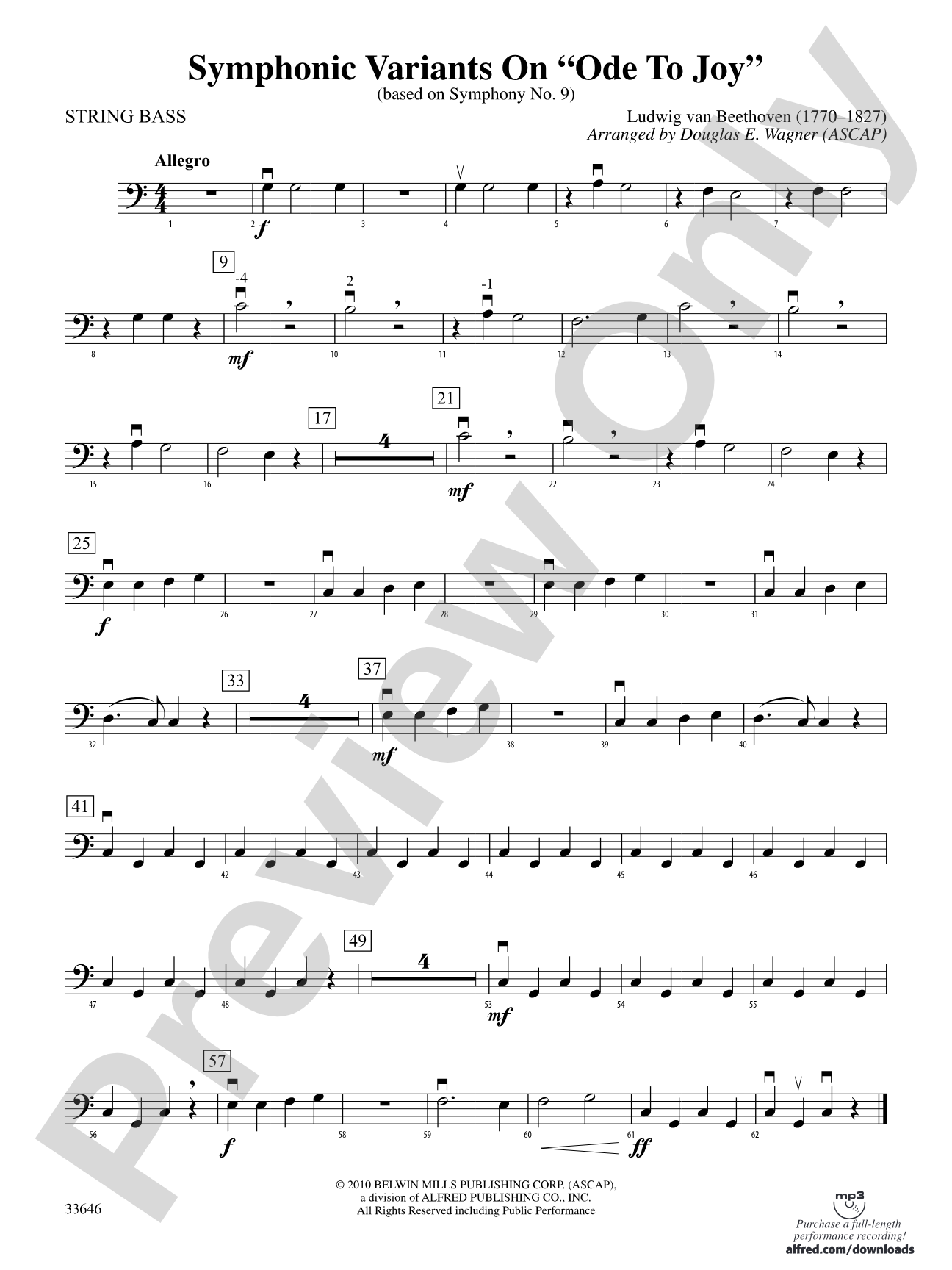 Symphonic Variants on Ode to Joy: String Bass