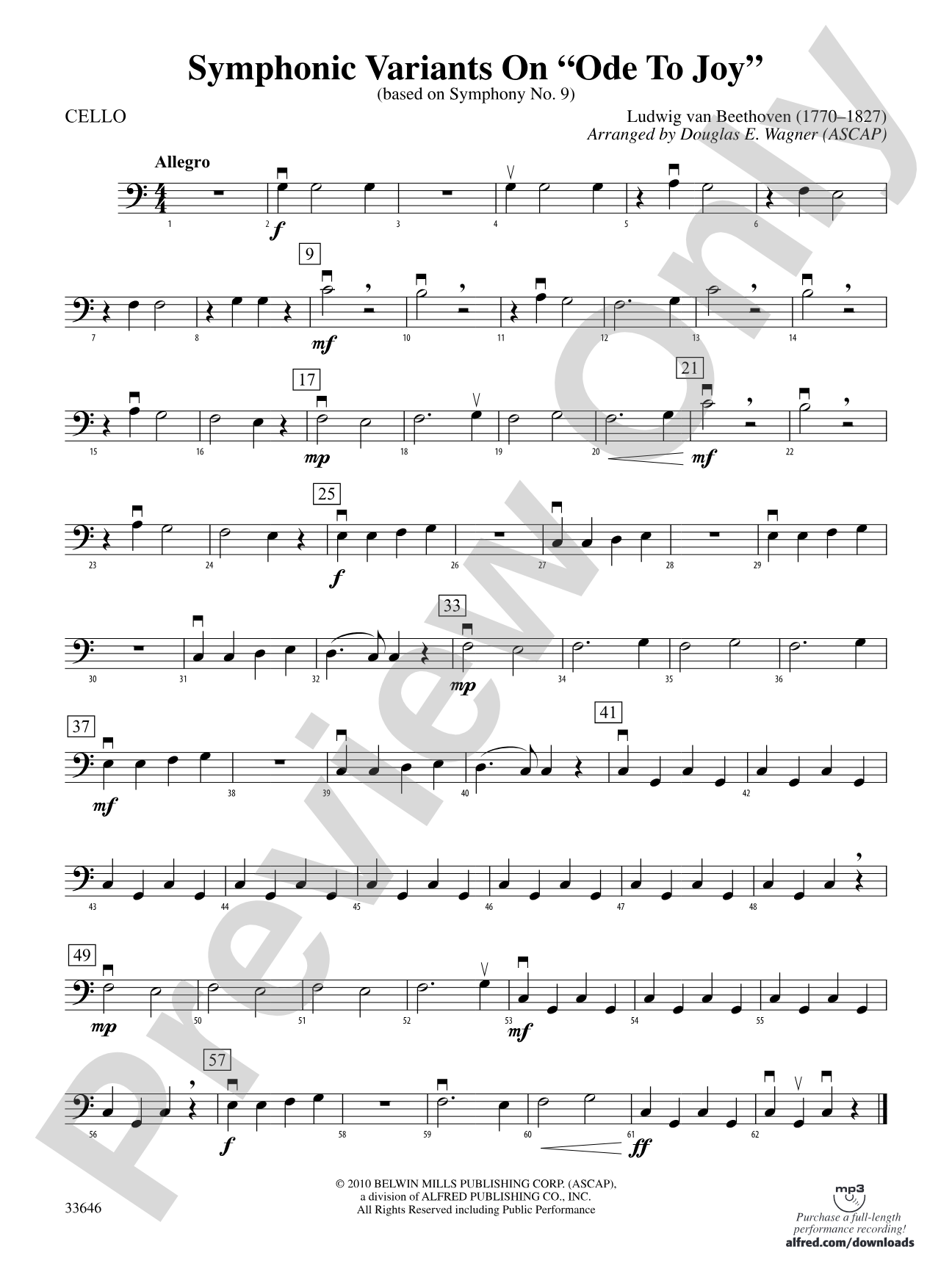 Symphonic Variants on Ode to Joy: Cello