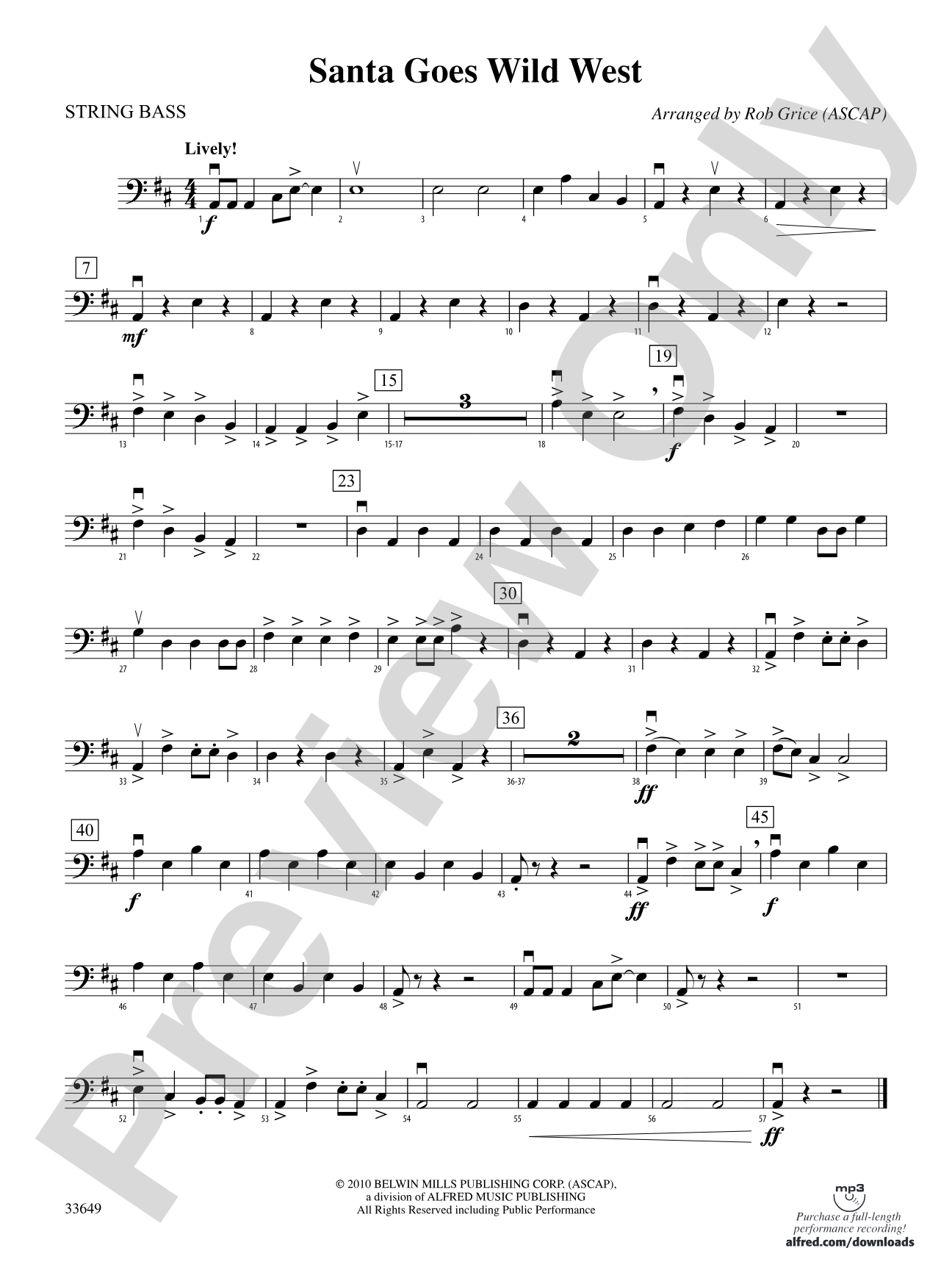Santa Goes Wild West: String Bass