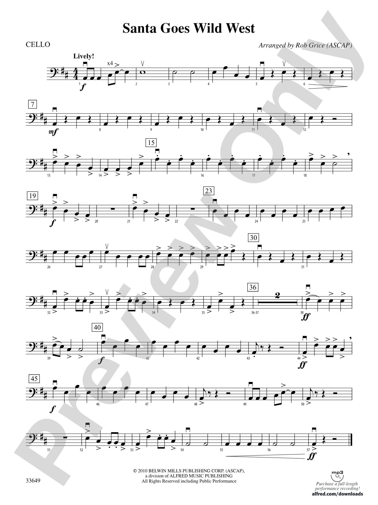 Santa Goes Wild West: Cello
