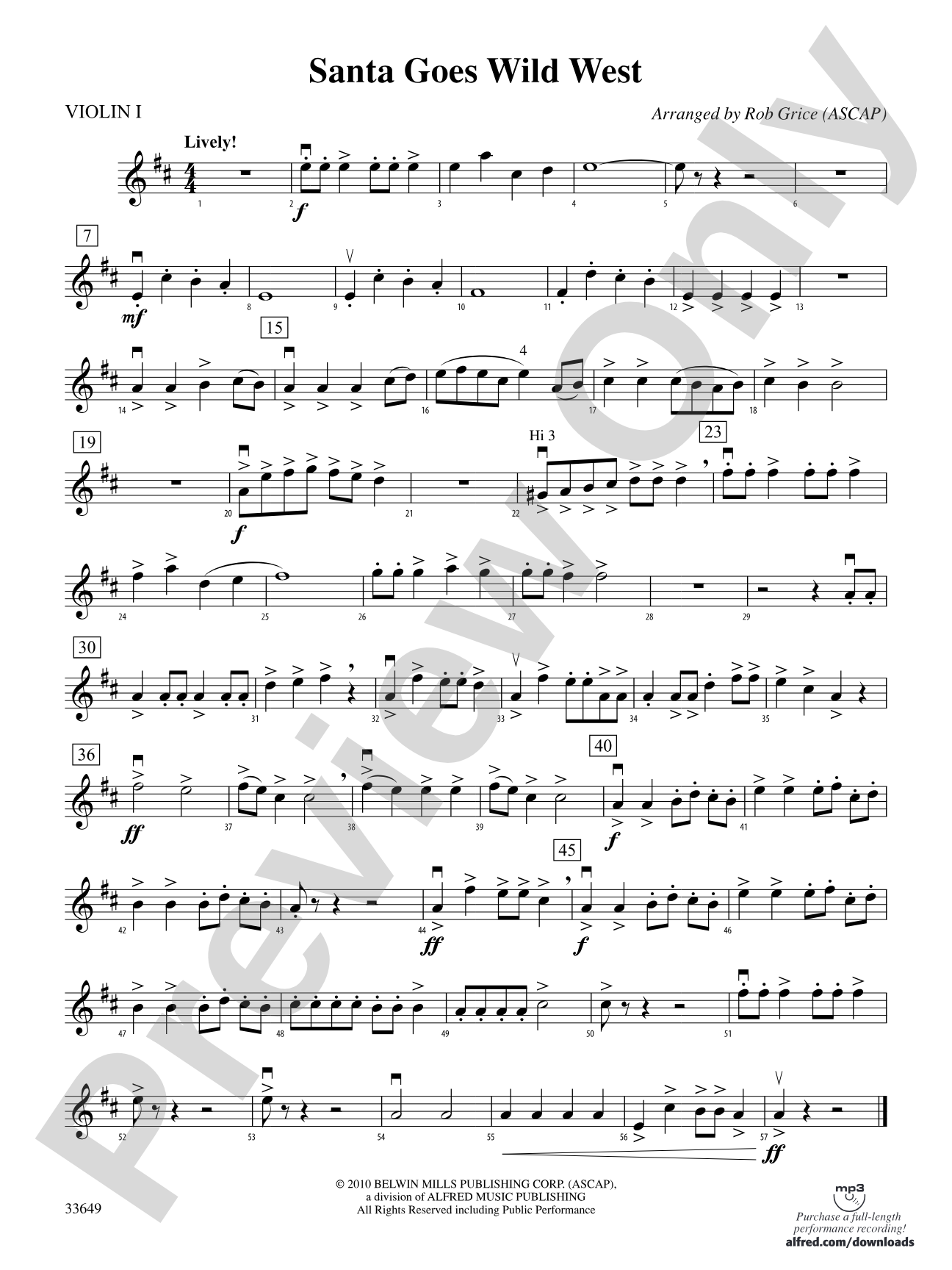 Santa Goes Wild West: 1st Violin