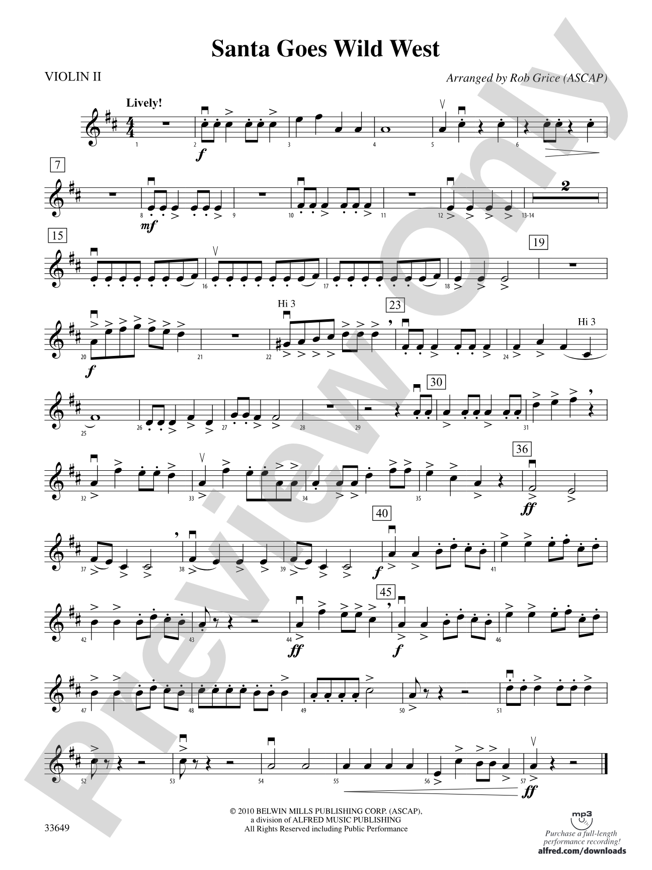Santa Goes Wild West: 2nd Violin