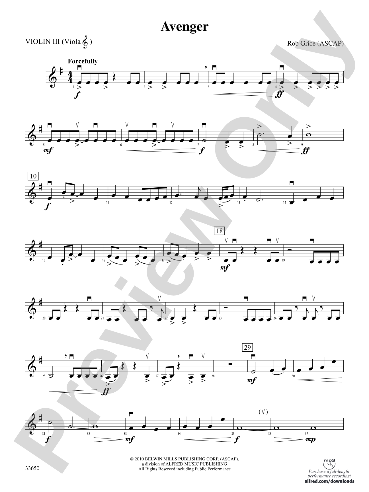 Avenger: 3rd Violin (Viola [TC])