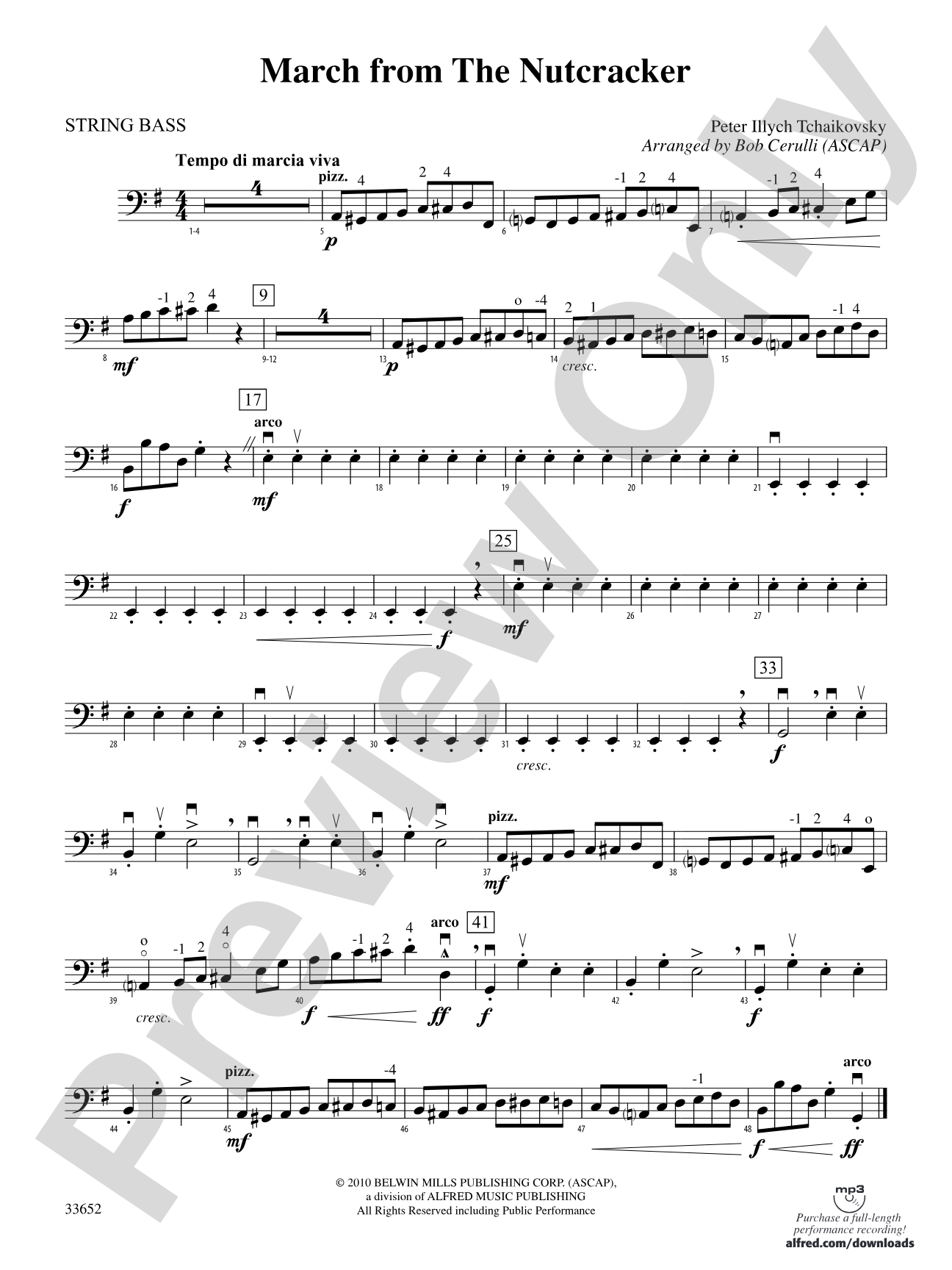 March from The Nutcracker: String Bass