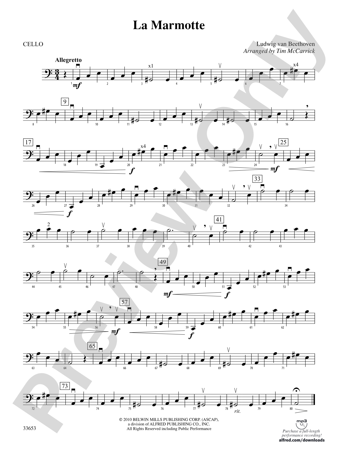 La Marmotte: Cello