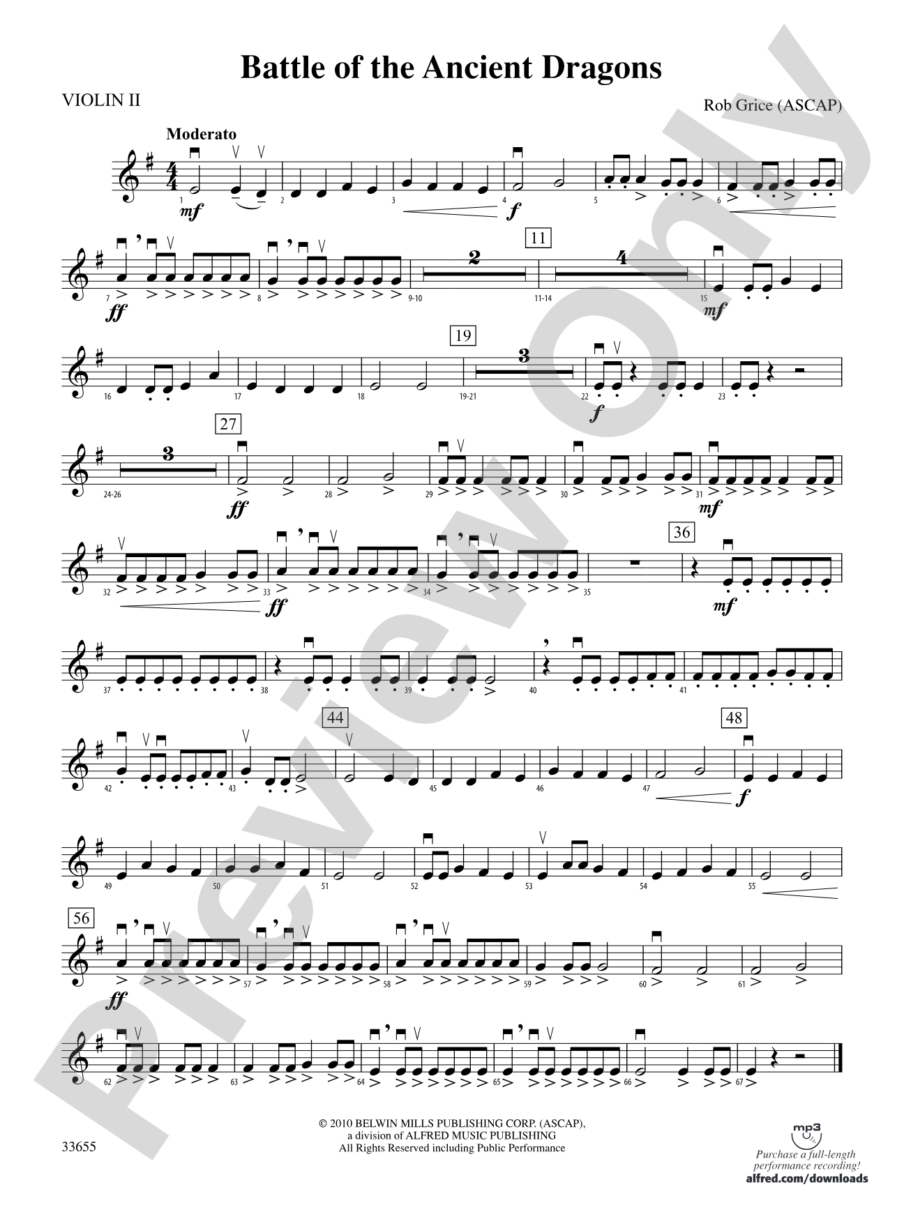 Battle of the Ancient Dragons: 2nd Violin
