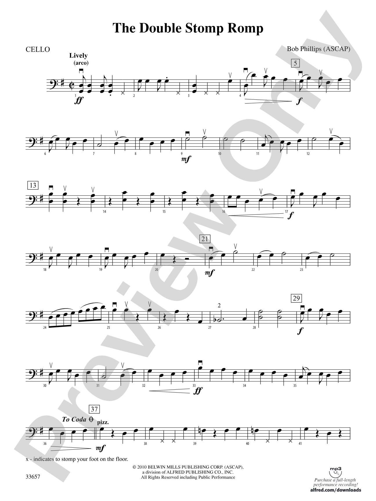 The Double Stomp Romp: Cello