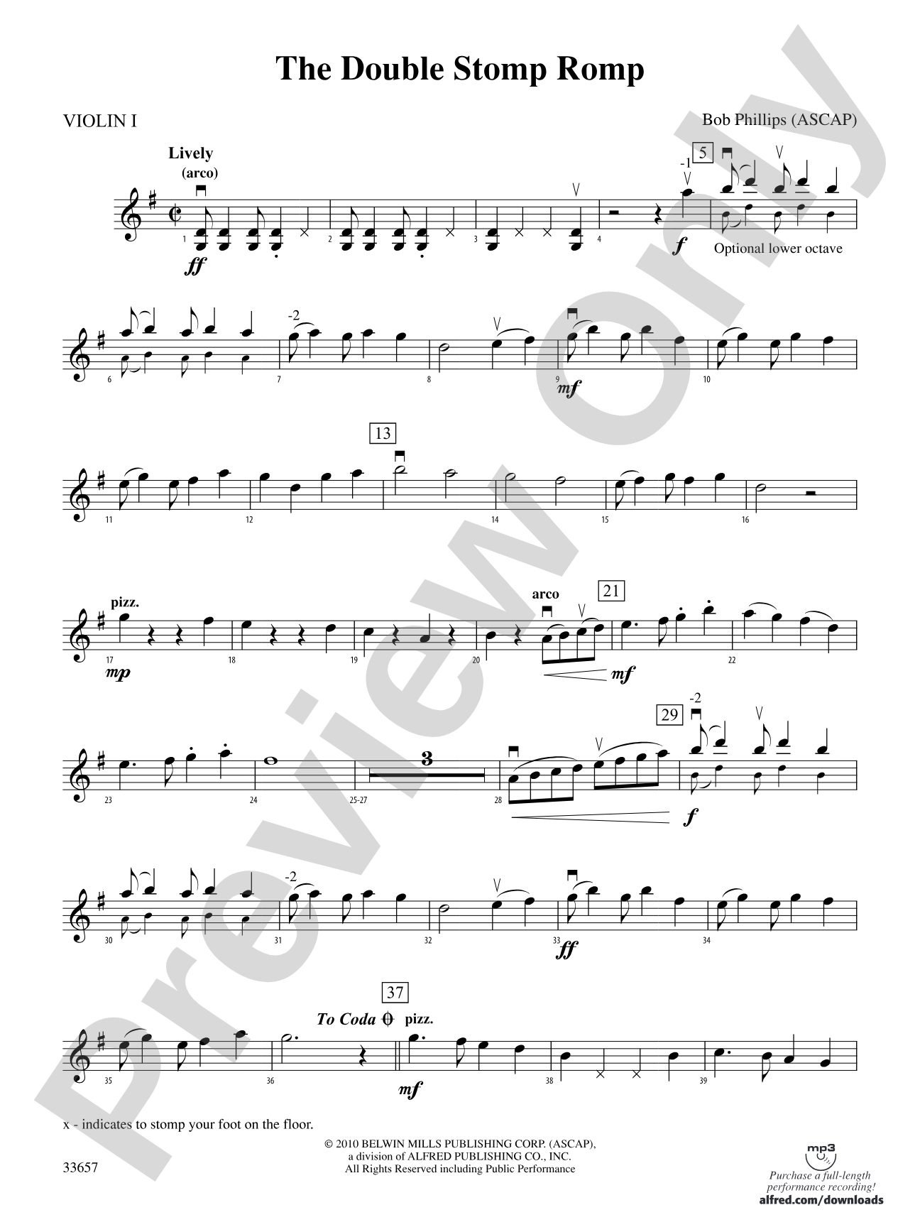 The Double Stomp Romp: 1st Violin