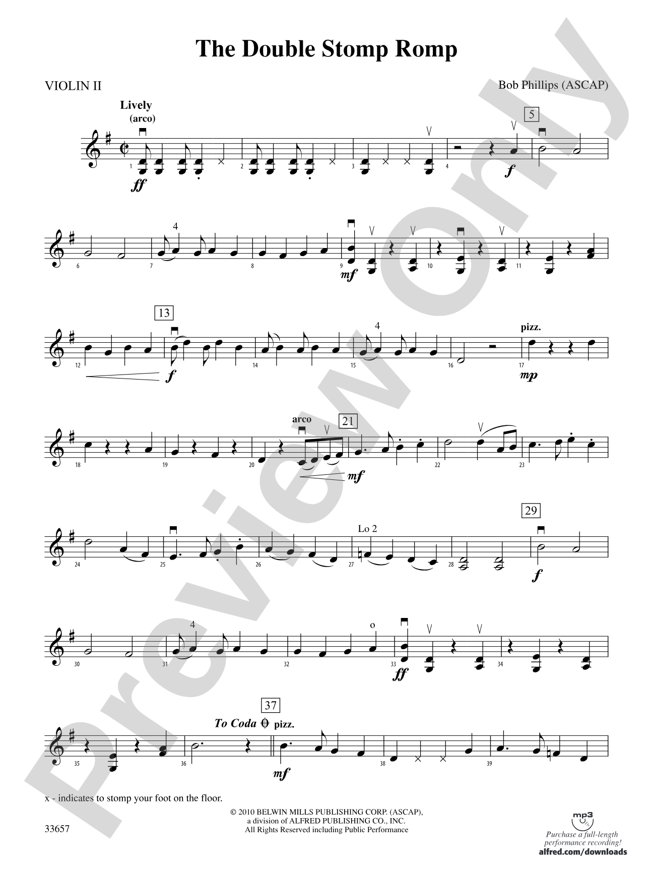 The Double Stomp Romp: 2nd Violin