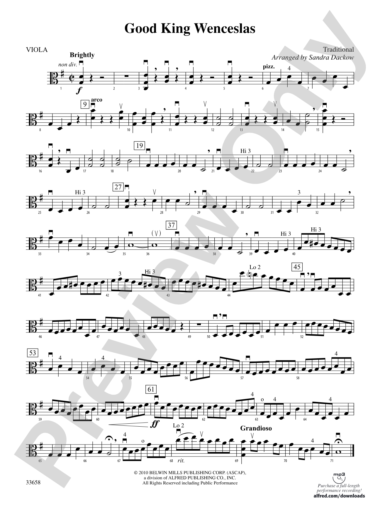 Good King Wenceslas: Viola
