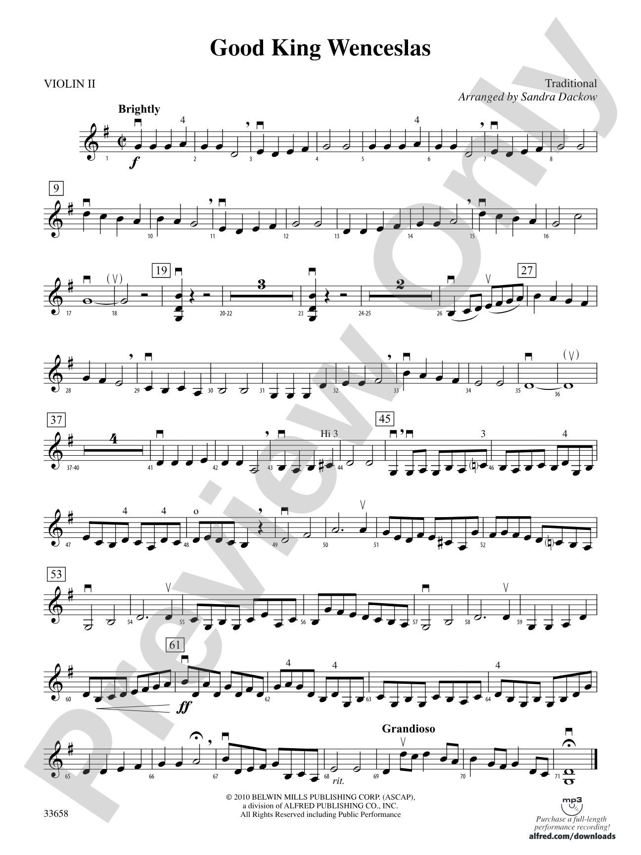 Good King Wenceslas: 2nd Violin