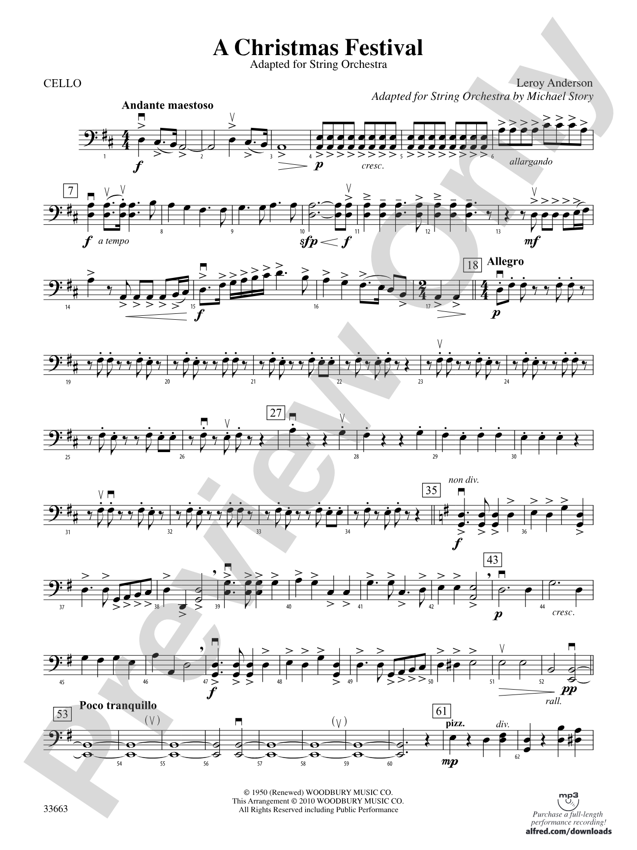 A Christmas Festival: Cello