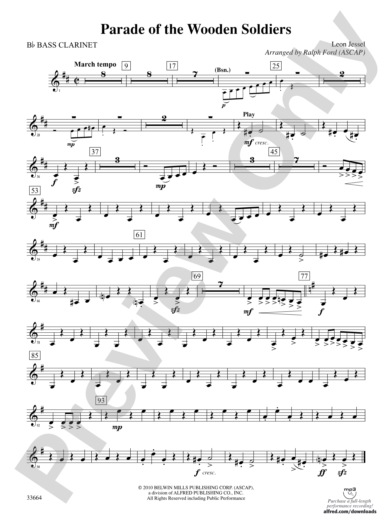 Parade of the Wooden Soldiers: B-flat Bass Clarinet