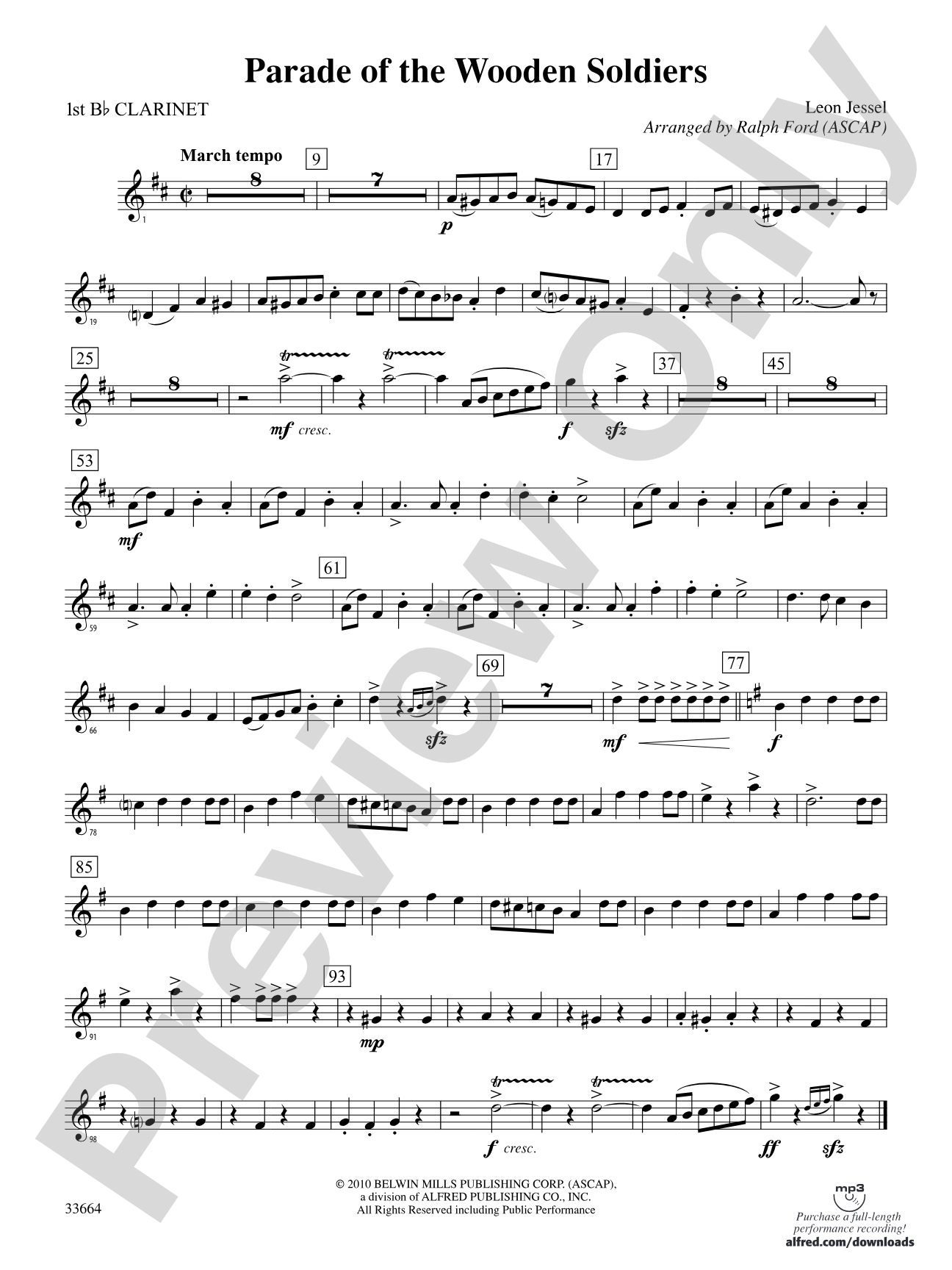 Parade of the Wooden Soldiers: 1st B-flat Clarinet