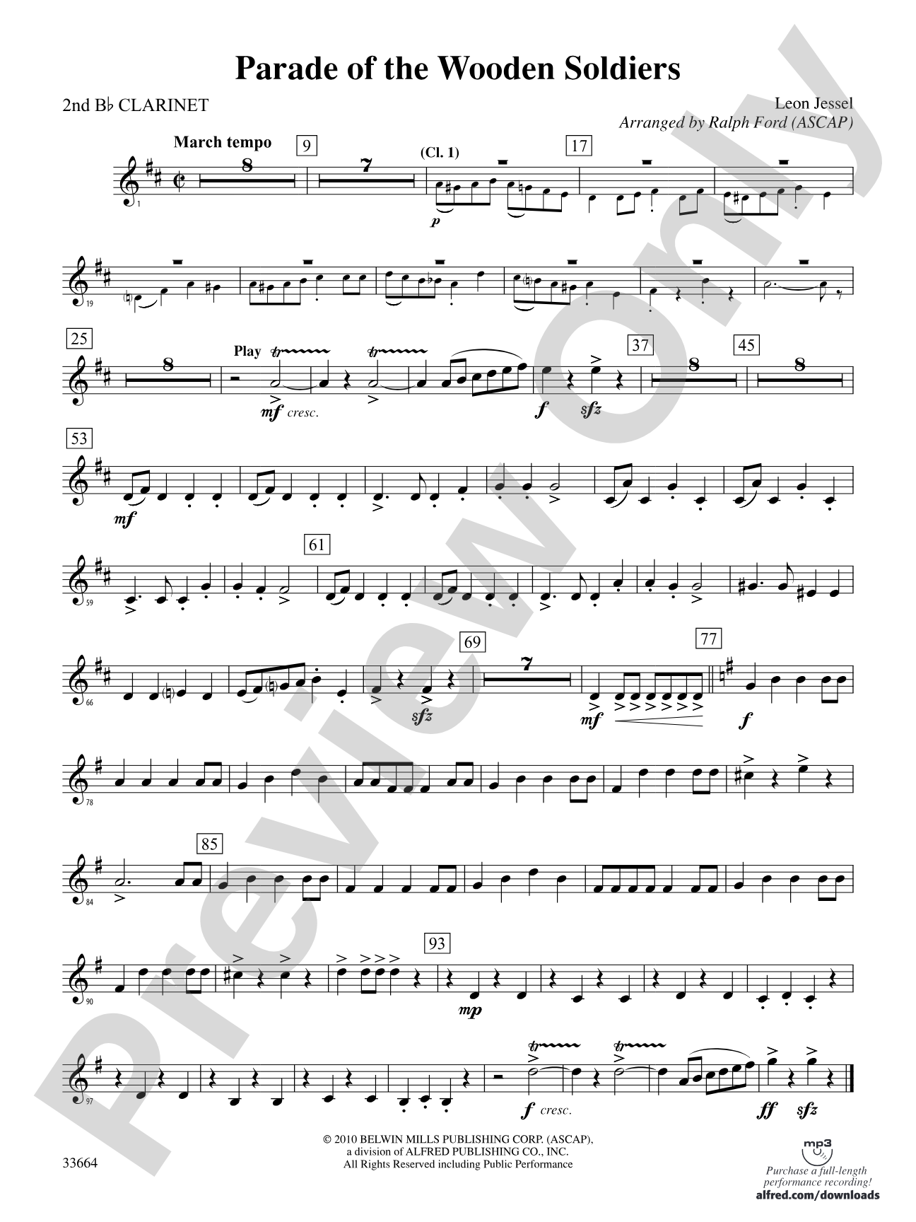 Parade of the Wooden Soldiers: 2nd B-flat Clarinet