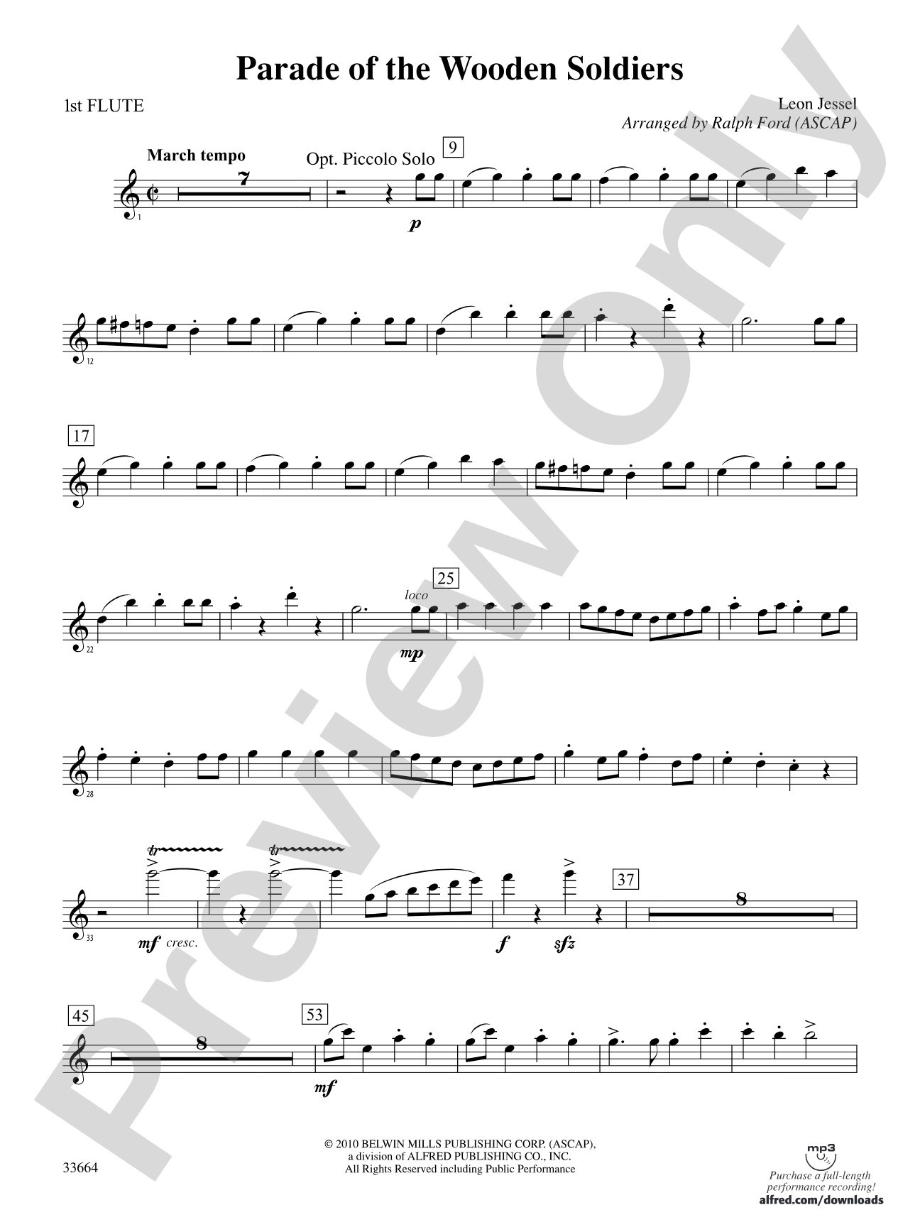 Parade of the Wooden Soldiers: Flute