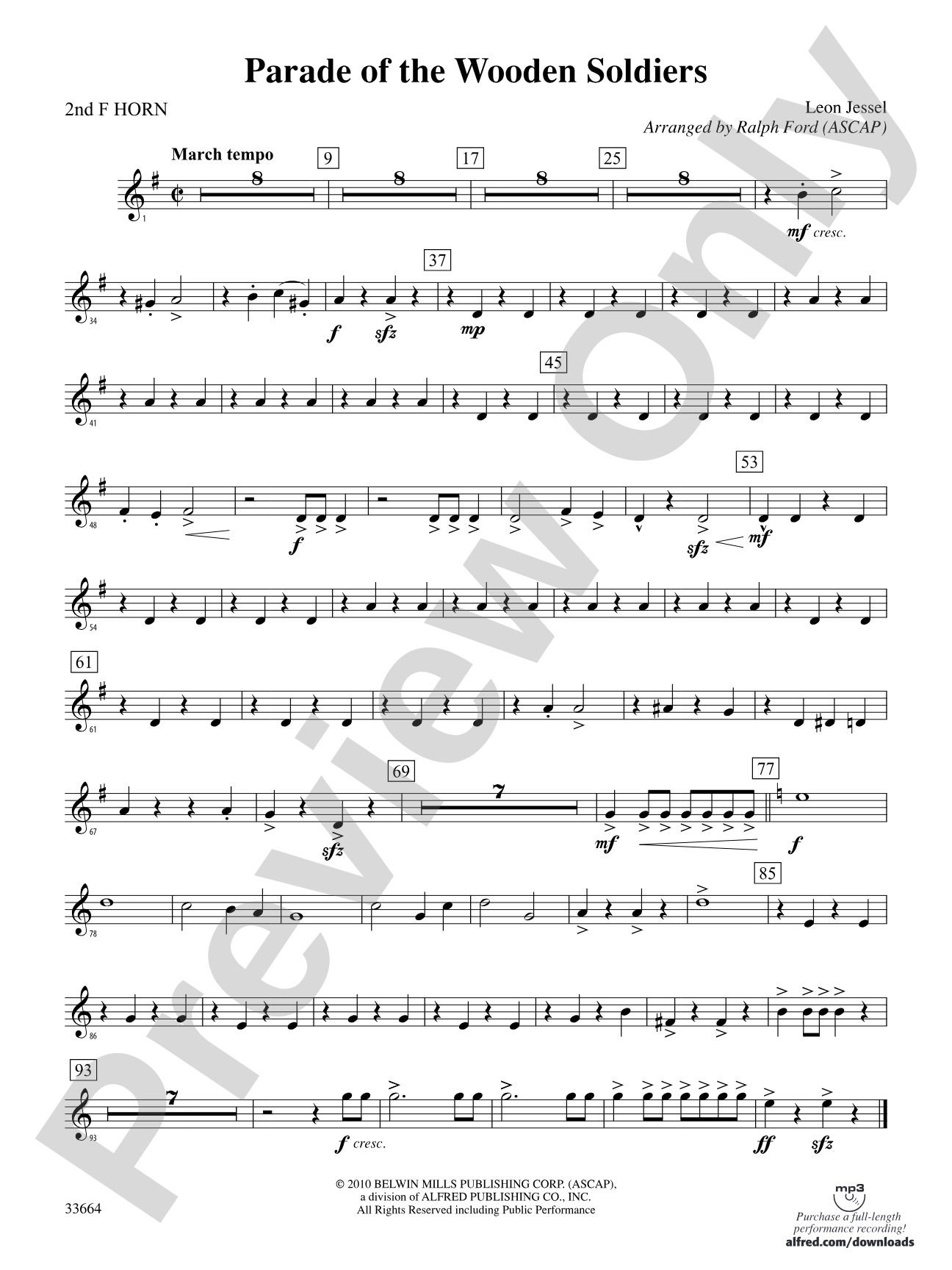 Parade of the Wooden Soldiers: 2nd F Horn